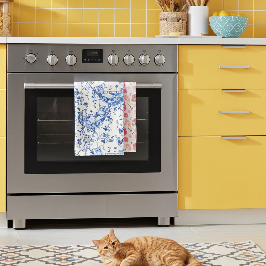 Tea Towels with Cat Designs - Image 2