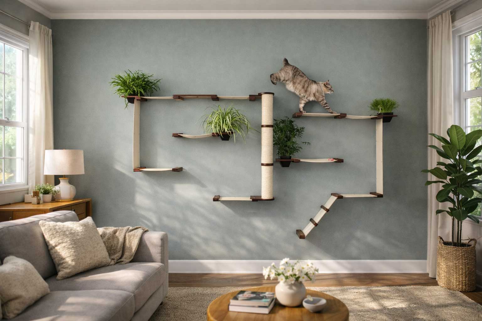 The Gardens - Modern Cat Tree with Plants