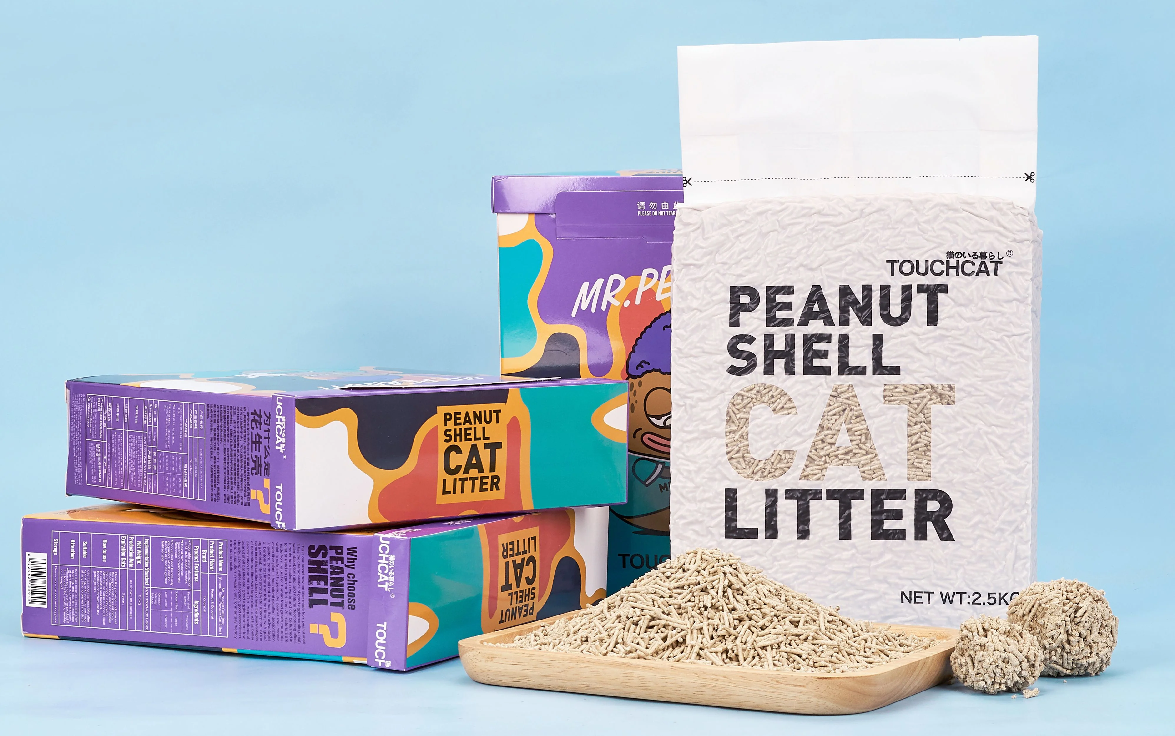 Touchcat ® High-Clumping Eco-Friendly Peanut Shell Kitty Cat Litter - Image 2