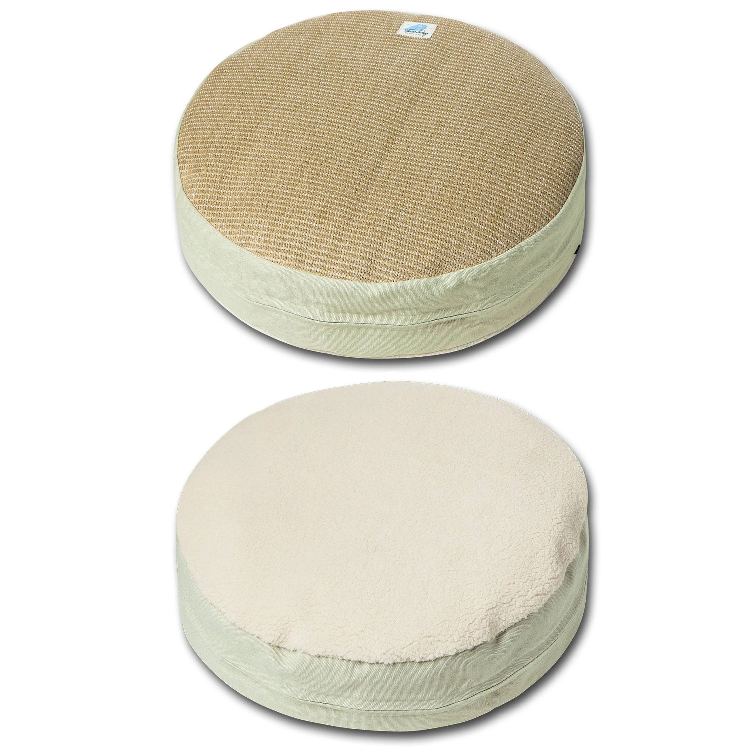 Touchcat 'Claw-ver Nest' Rounded Scratching Cat Bed w/ Teaser Toy - Image 3