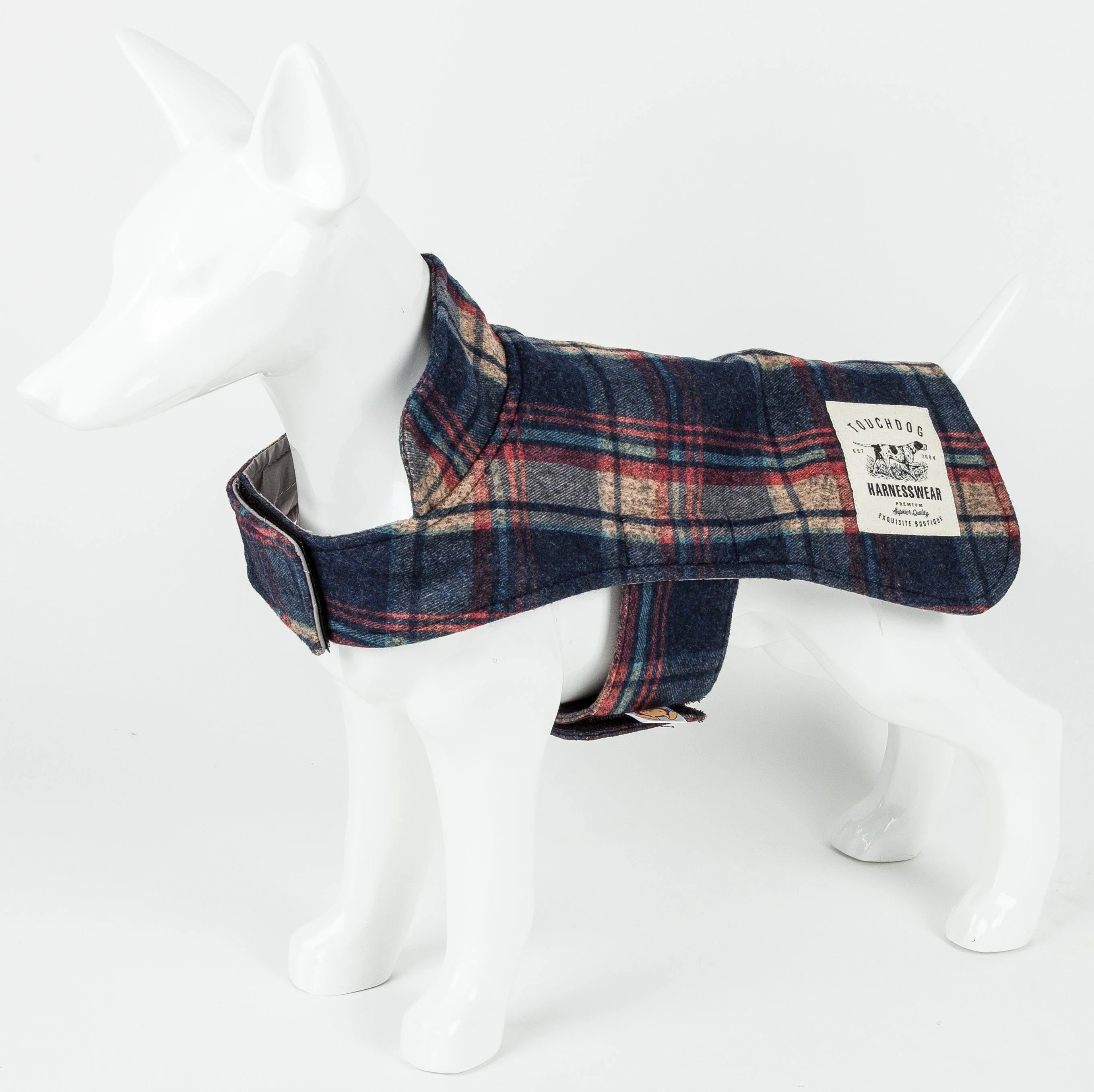 Touchdog ® 2-In-1 Tartan Plaid Dog Jacket and Matching Reversible Dog Mat - Image 5
