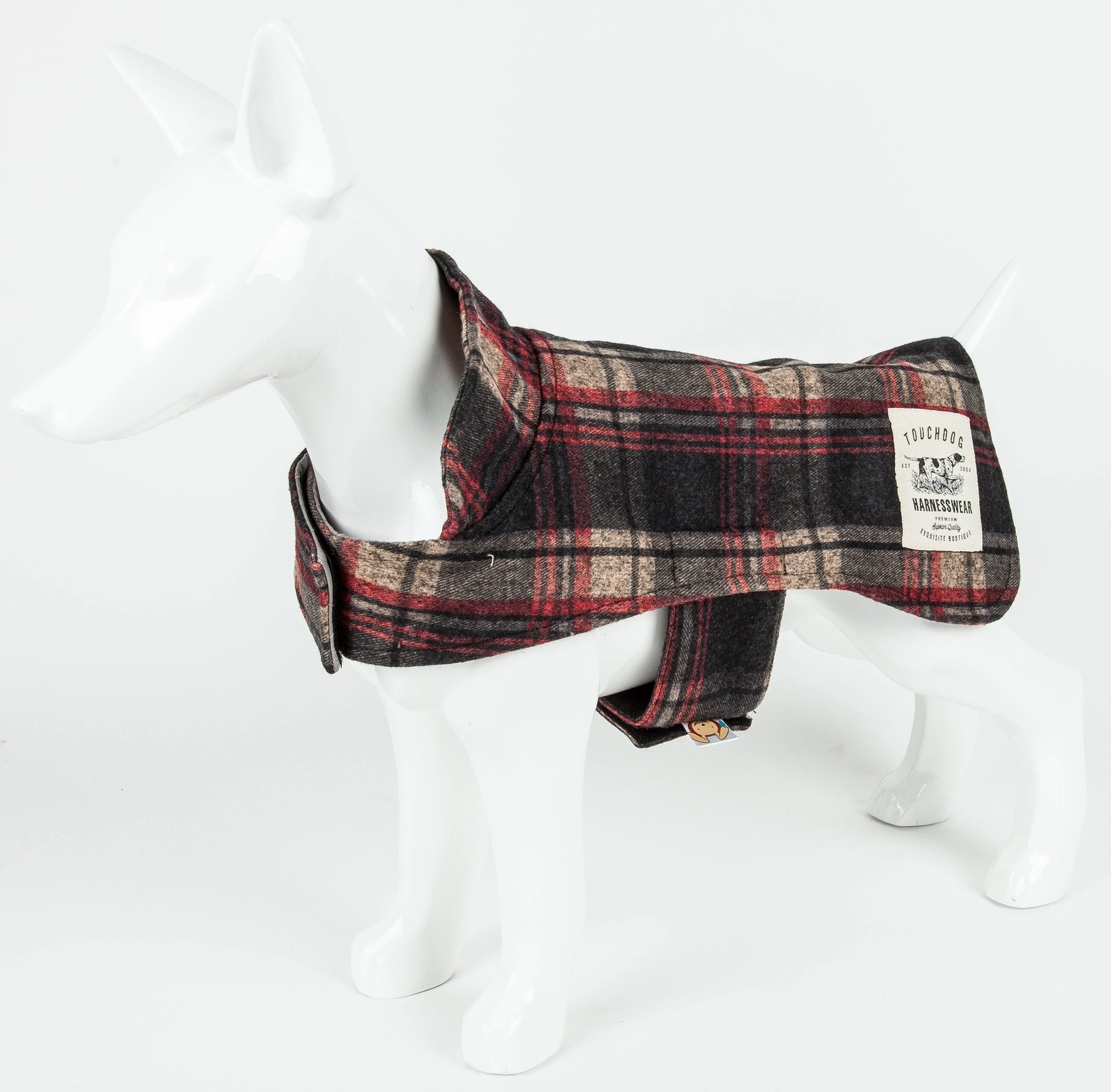 Touchdog ® 2-In-1 Tartan Plaid Dog Jacket and Matching Reversible Dog Mat - Image 6