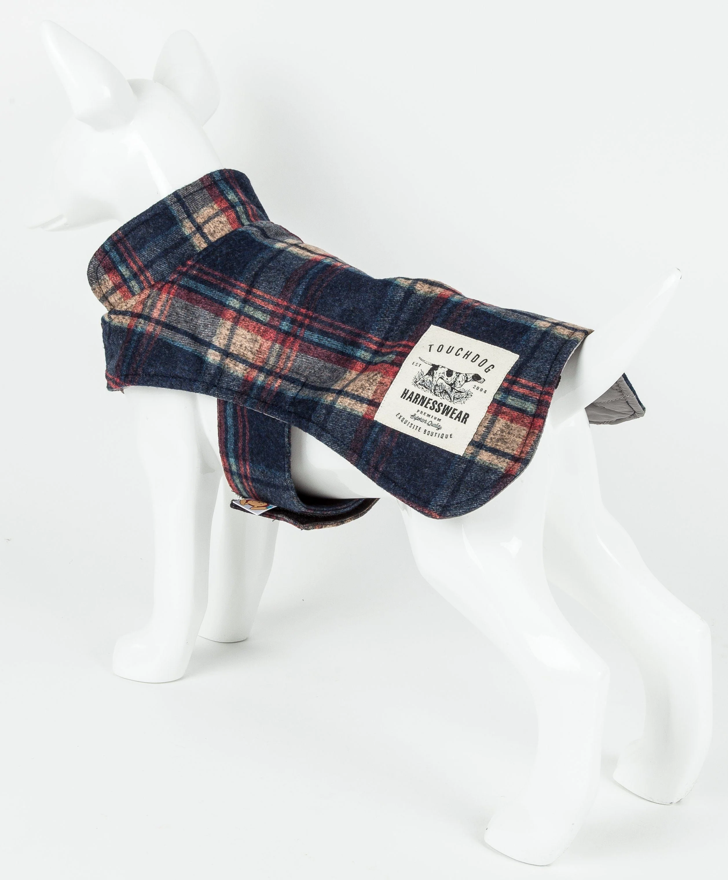 Touchdog ® 2-In-1 Tartan Plaid Dog Jacket and Matching Reversible Dog Mat - Image 7