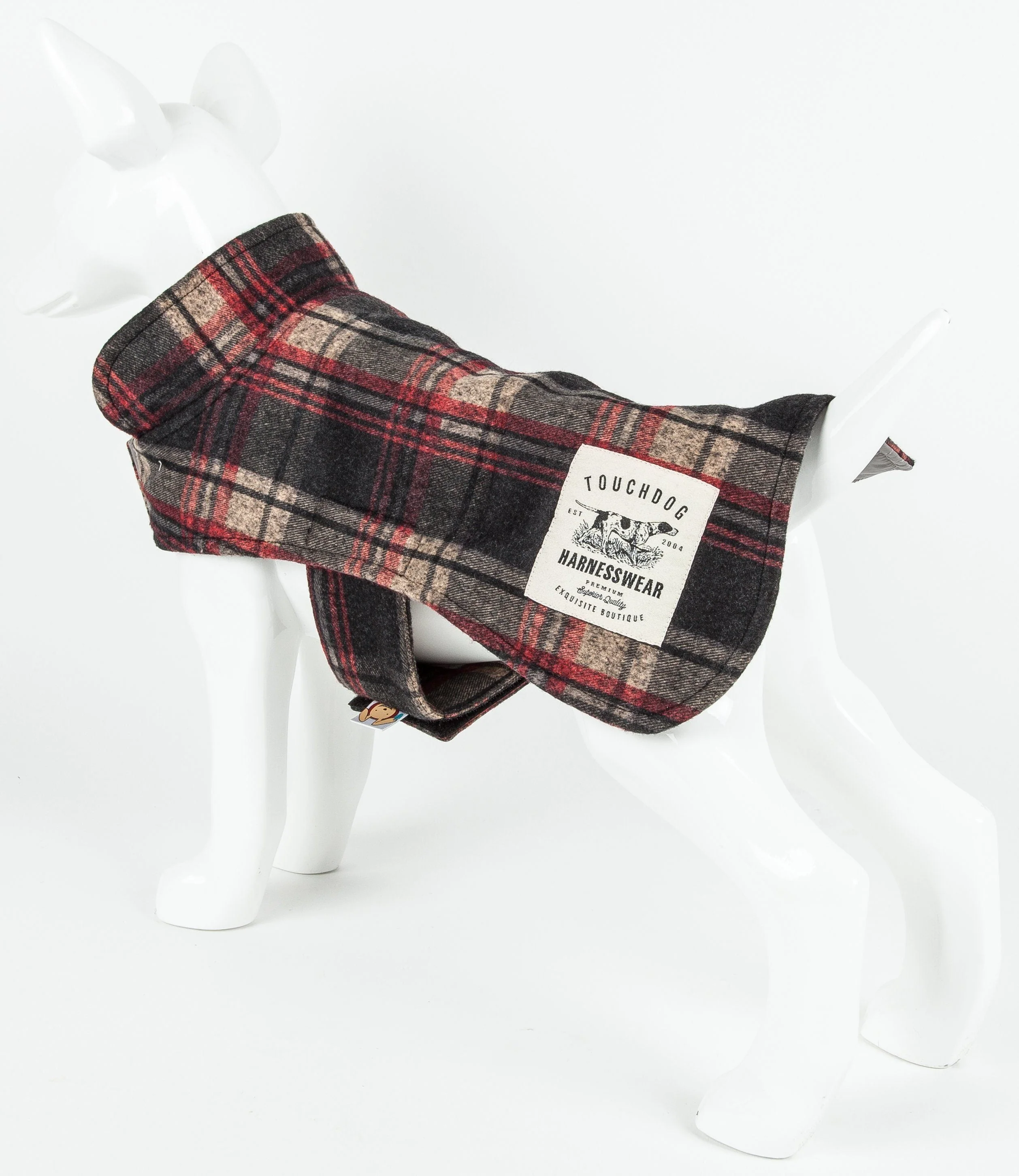 Touchdog ® 2-In-1 Tartan Plaid Dog Jacket and Matching Reversible Dog Mat - Image 8