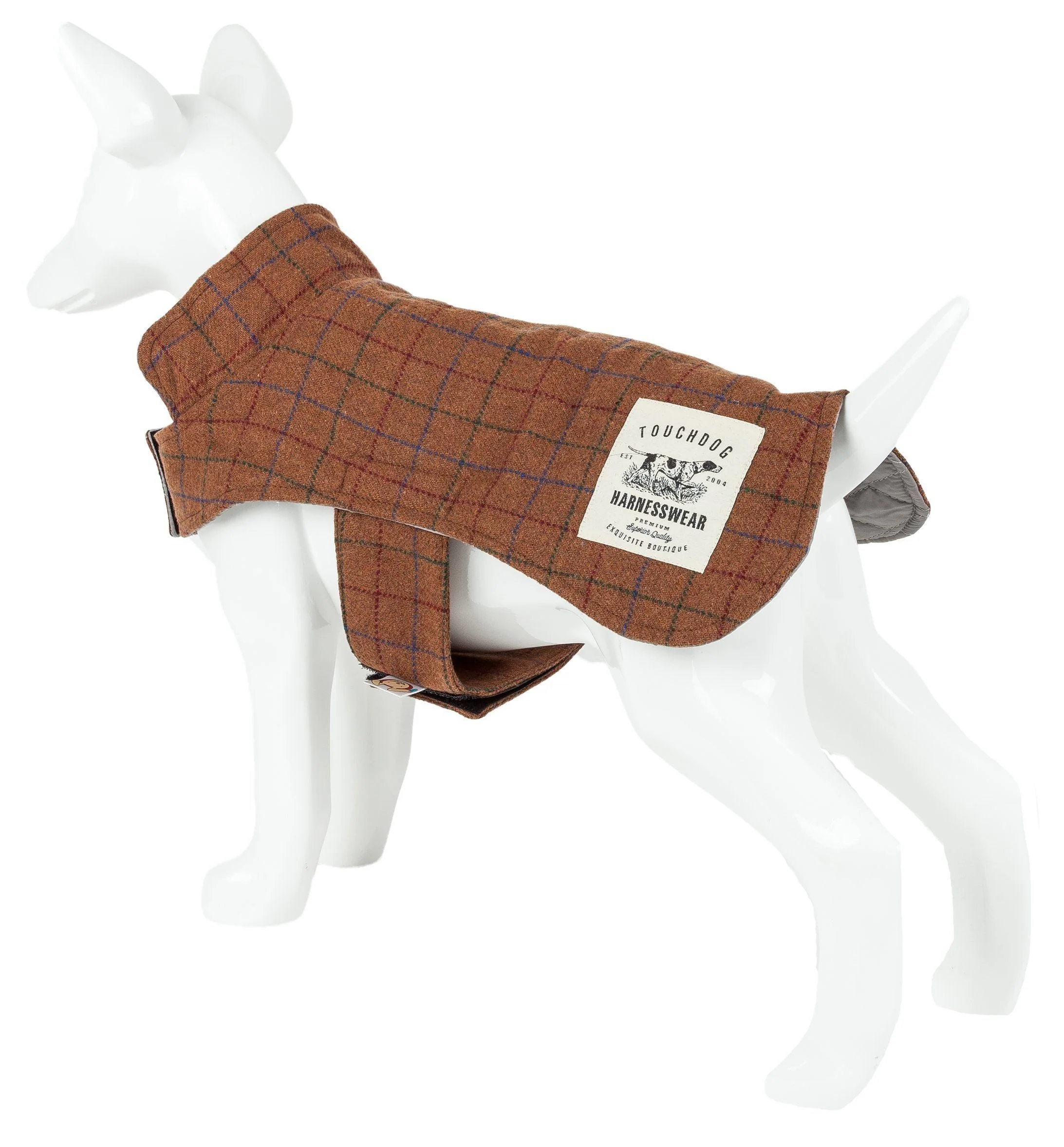 Touchdog ® 2-In-1 Windowpane Plaid Dog Jacket and Matching Reversible Dog Mat - Image 10