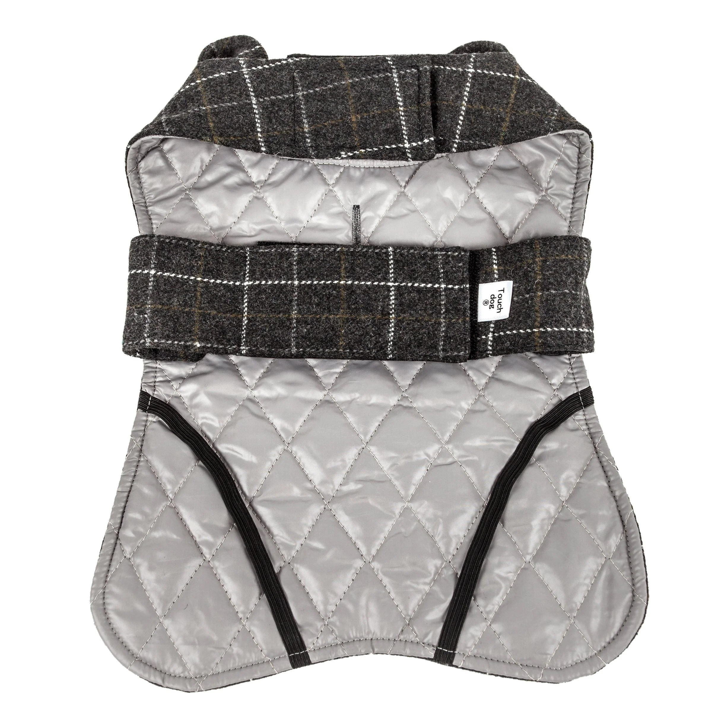 Touchdog ® 2-In-1 Windowpane Plaid Dog Jacket and Matching Reversible Dog Mat - Image 11