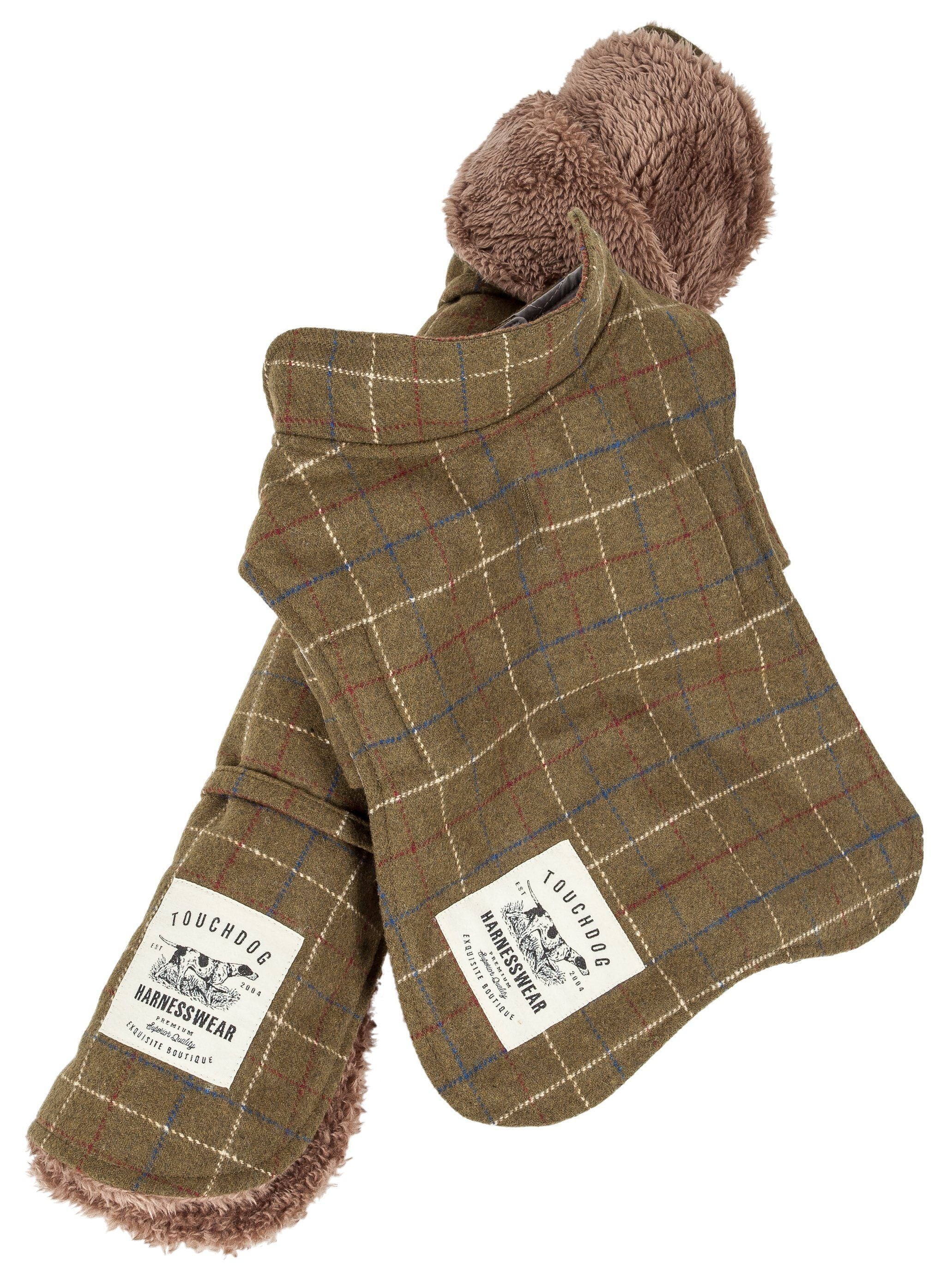 Touchdog ® 2-In-1 Windowpane Plaid Dog Jacket and Matching Reversible Dog Mat - Image 2