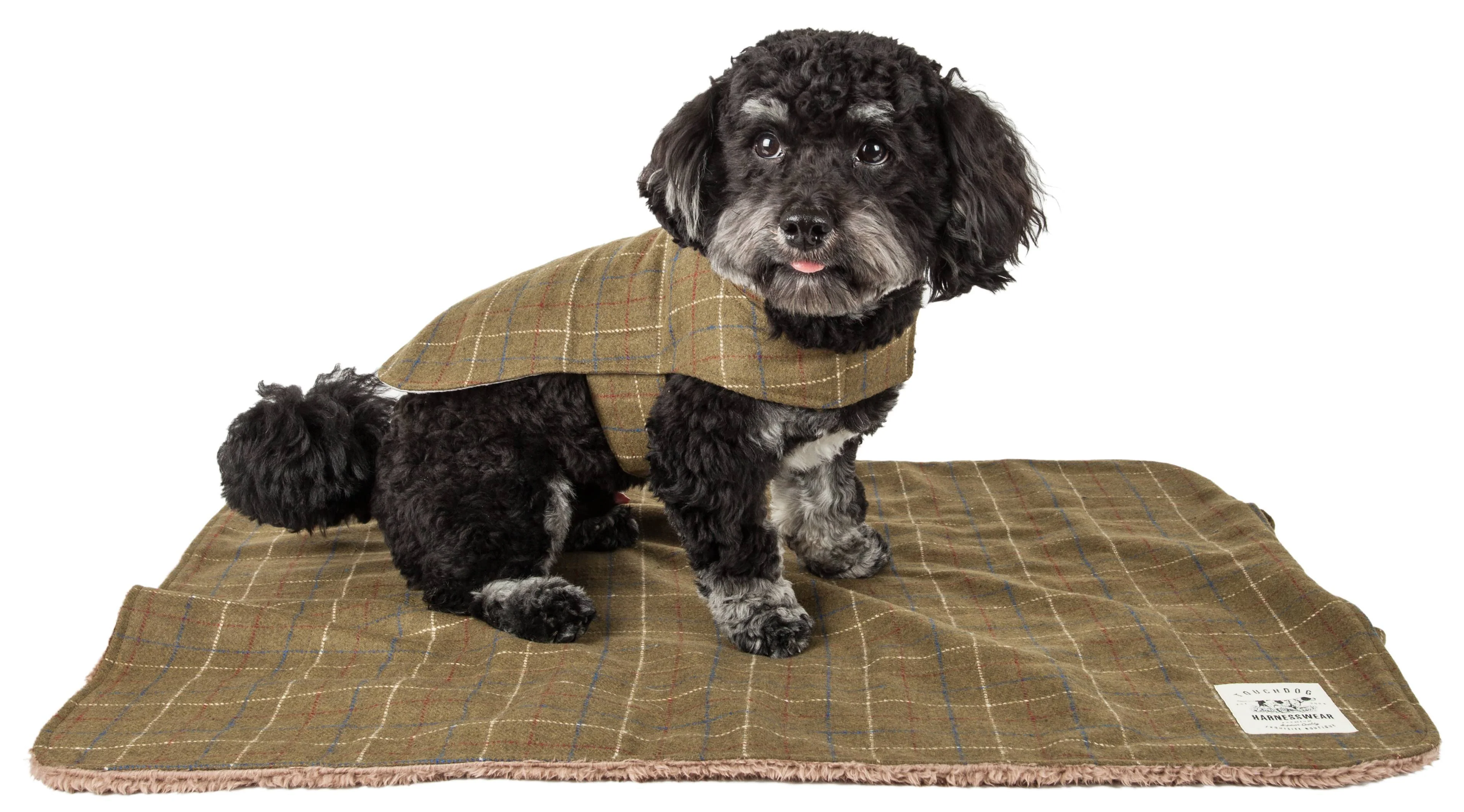 Touchdog ® 2-In-1 Windowpane Plaid Dog Jacket and Matching Reversible Dog Mat - Image 5
