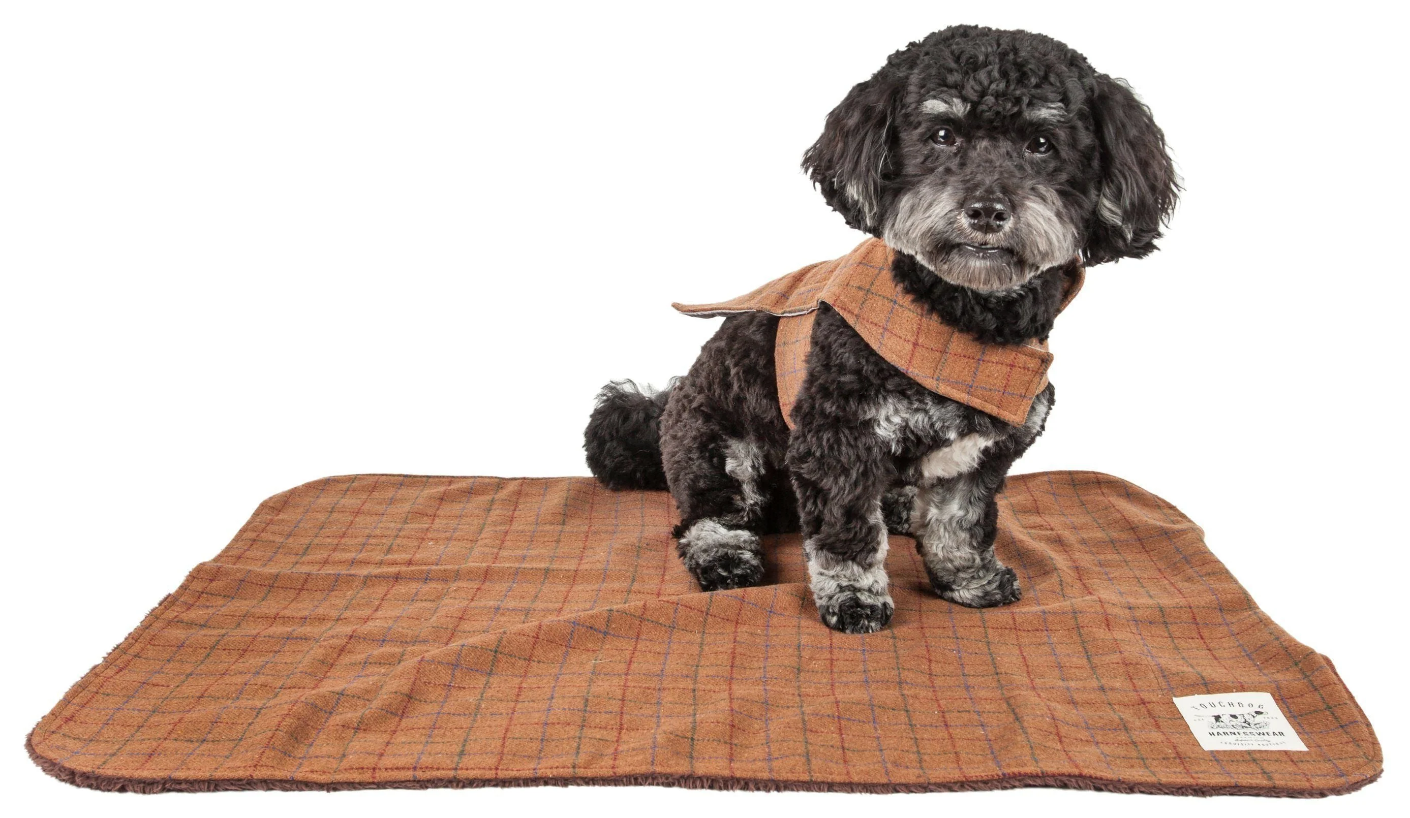 Touchdog ® 2-In-1 Windowpane Plaid Dog Jacket and Matching Reversible Dog Mat - Image 6