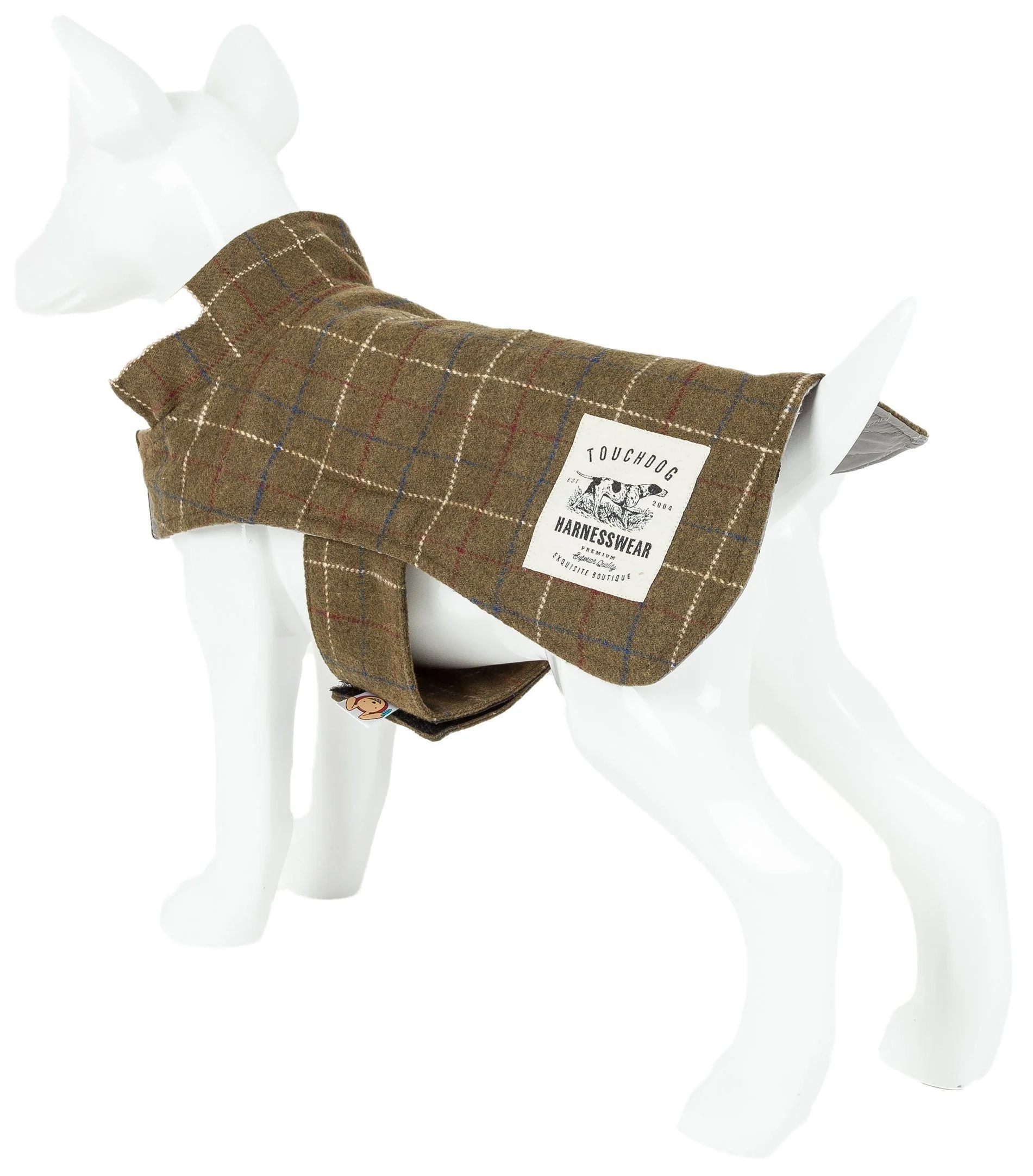 Touchdog ® 2-In-1 Windowpane Plaid Dog Jacket and Matching Reversible Dog Mat - Image 9