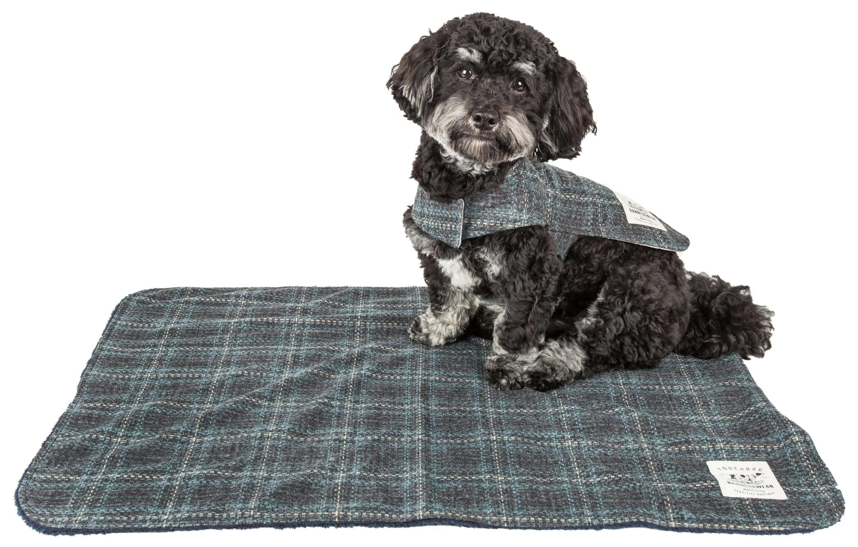 Touchdog ® 2-In-1 Windowpane Plaid Matching Dog Jacket and Reversible Dog Mat - Image 2