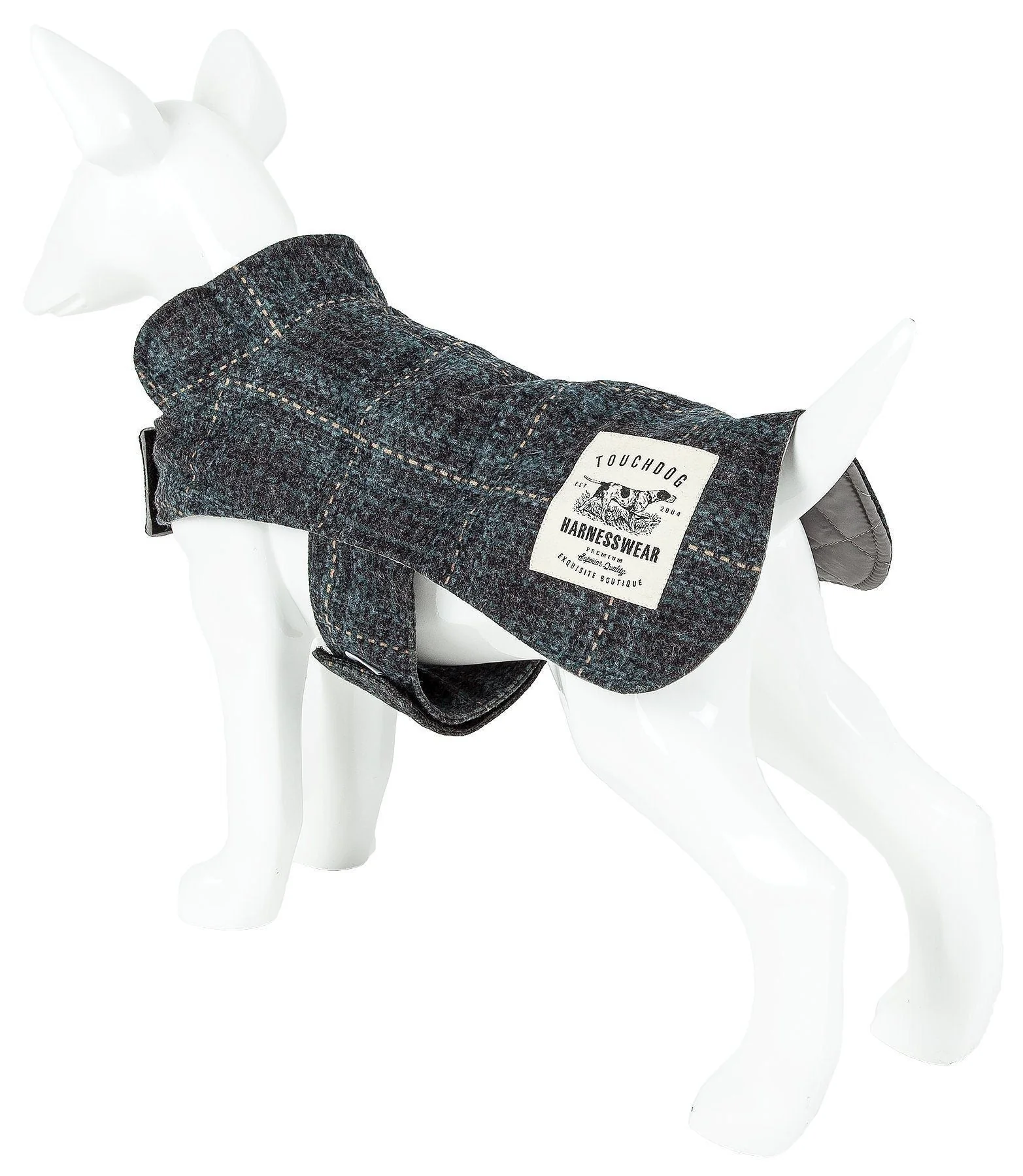 Touchdog ® 2-In-1 Windowpane Plaid Matching Dog Jacket and Reversible Dog Mat - Image 4