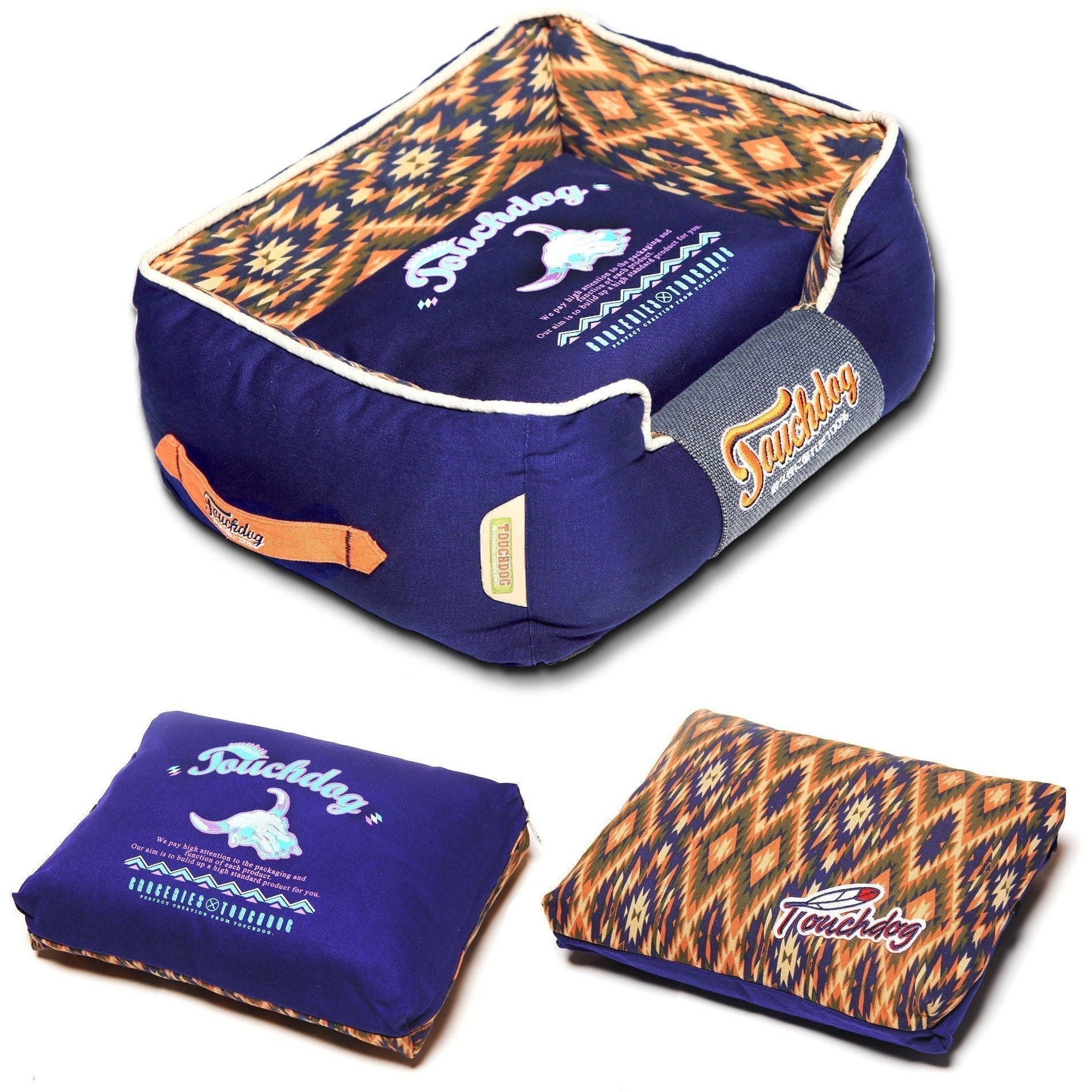 Touchdog ® '70's Vintage-Tribal' Rectangular-Boxed Designer Dog Bed - Image 8