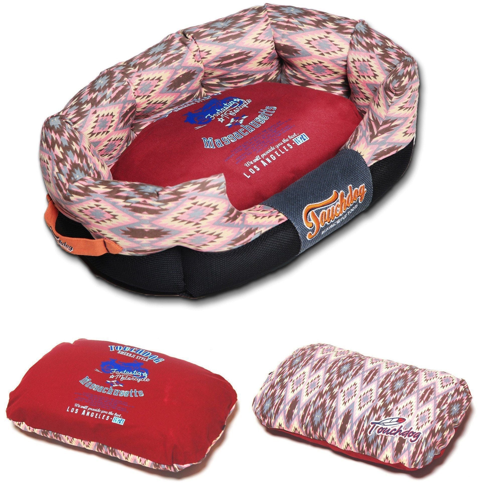 Touchdog ® '70's Vintage-Tribal' Ultra-Plush Rectangular Rounded Dog Bed - Image 5