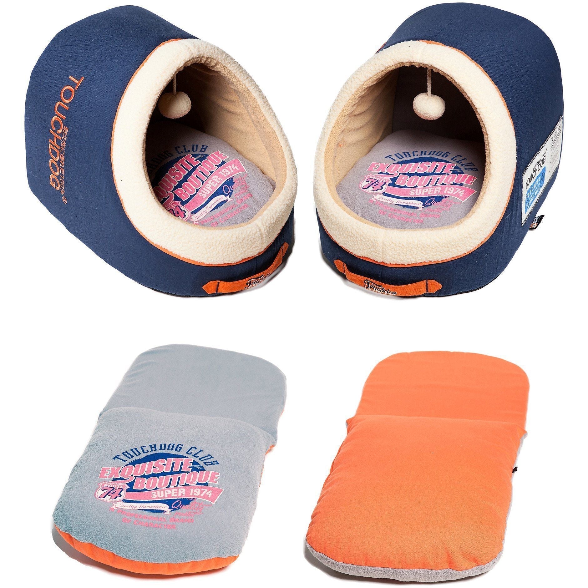 Touchdog ® 'Active-Play' Vintage Emblem Panoramic Cat Bed w/ Teaser Toy - Image 3