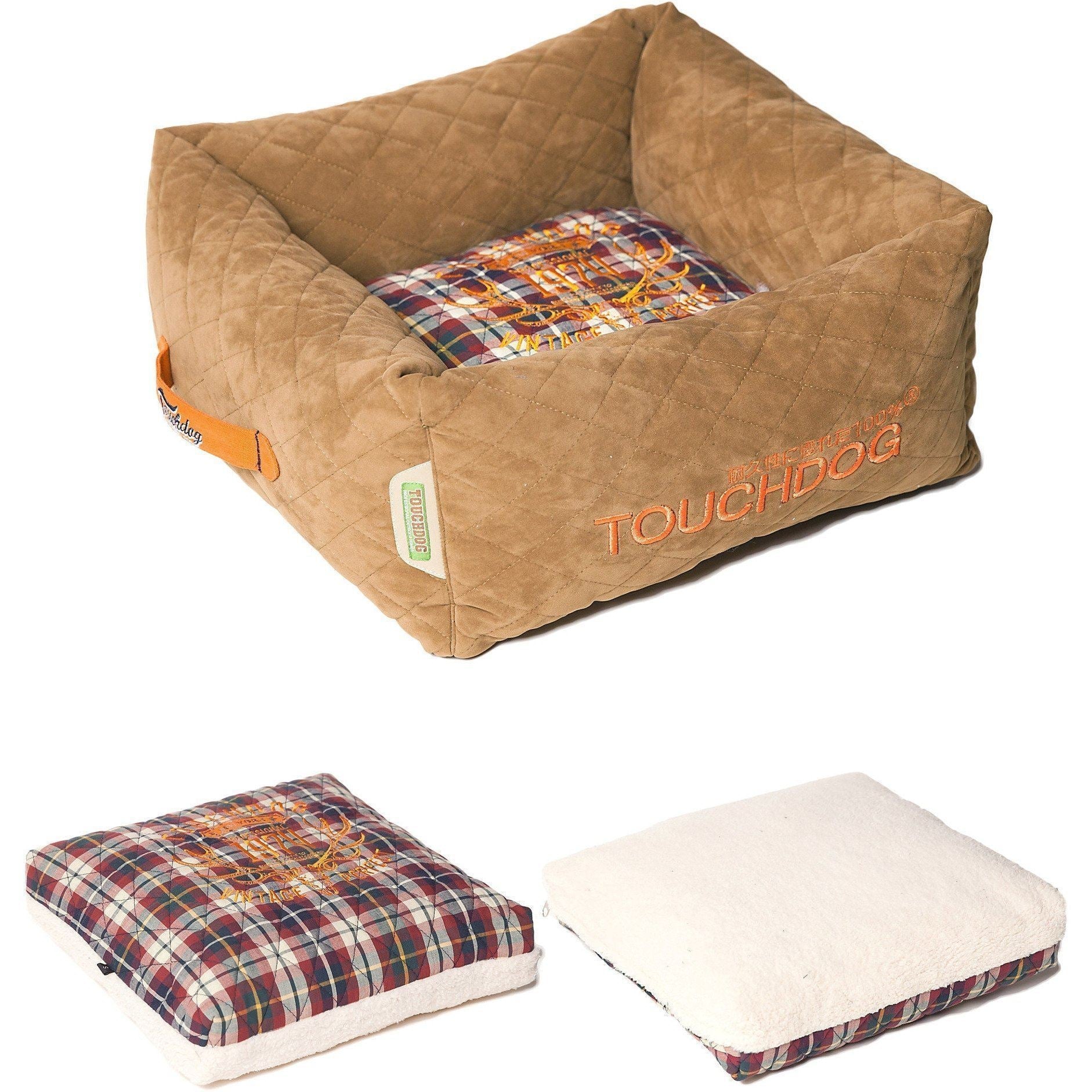 Touchdog ® 'Exquisite-Wuff' Quilted Squared Designer Dog Bed - Image 5