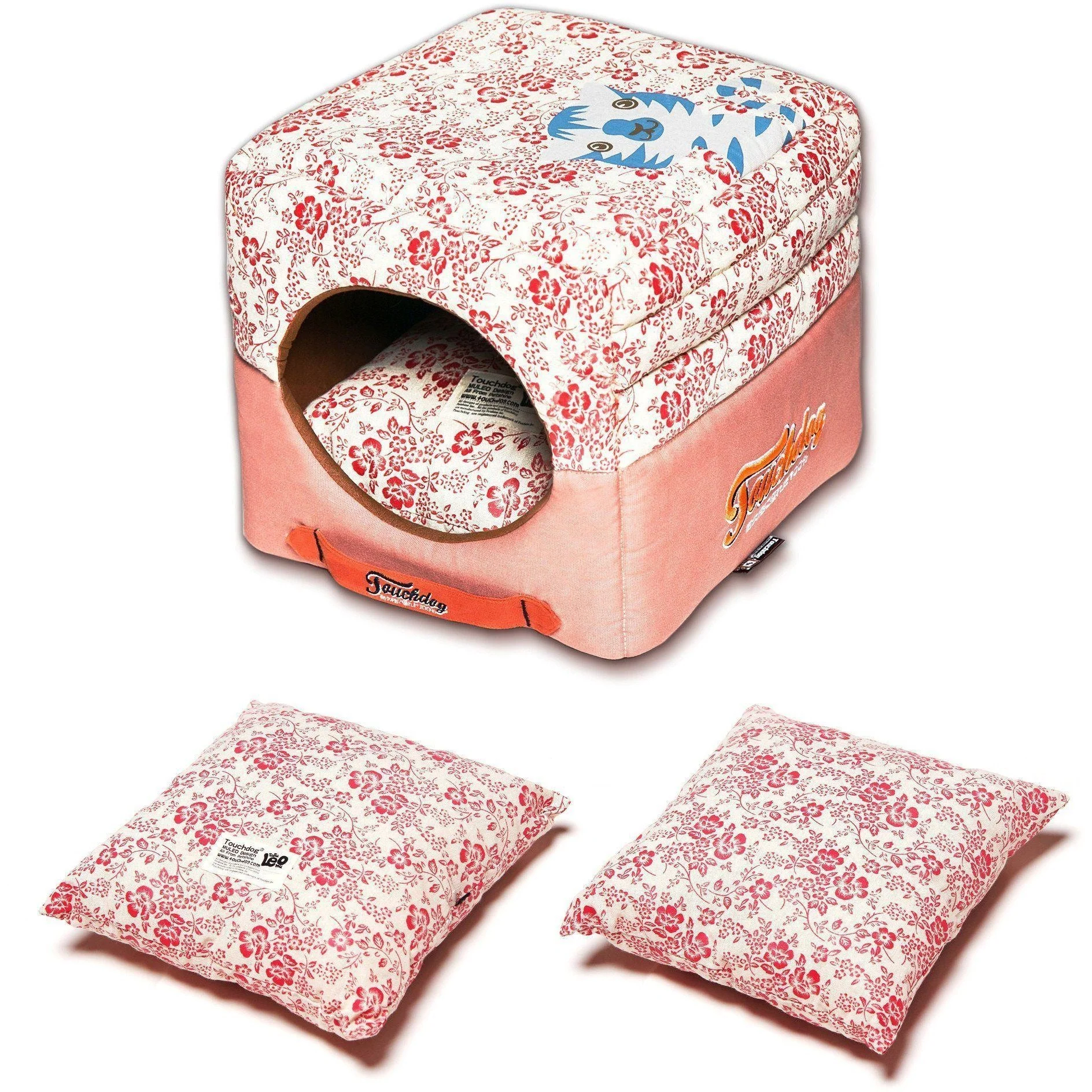 Touchdog ® 'Floral-Galoral' 2-in-1 Collapsible Squared Dog and Cat Bed - Image 5