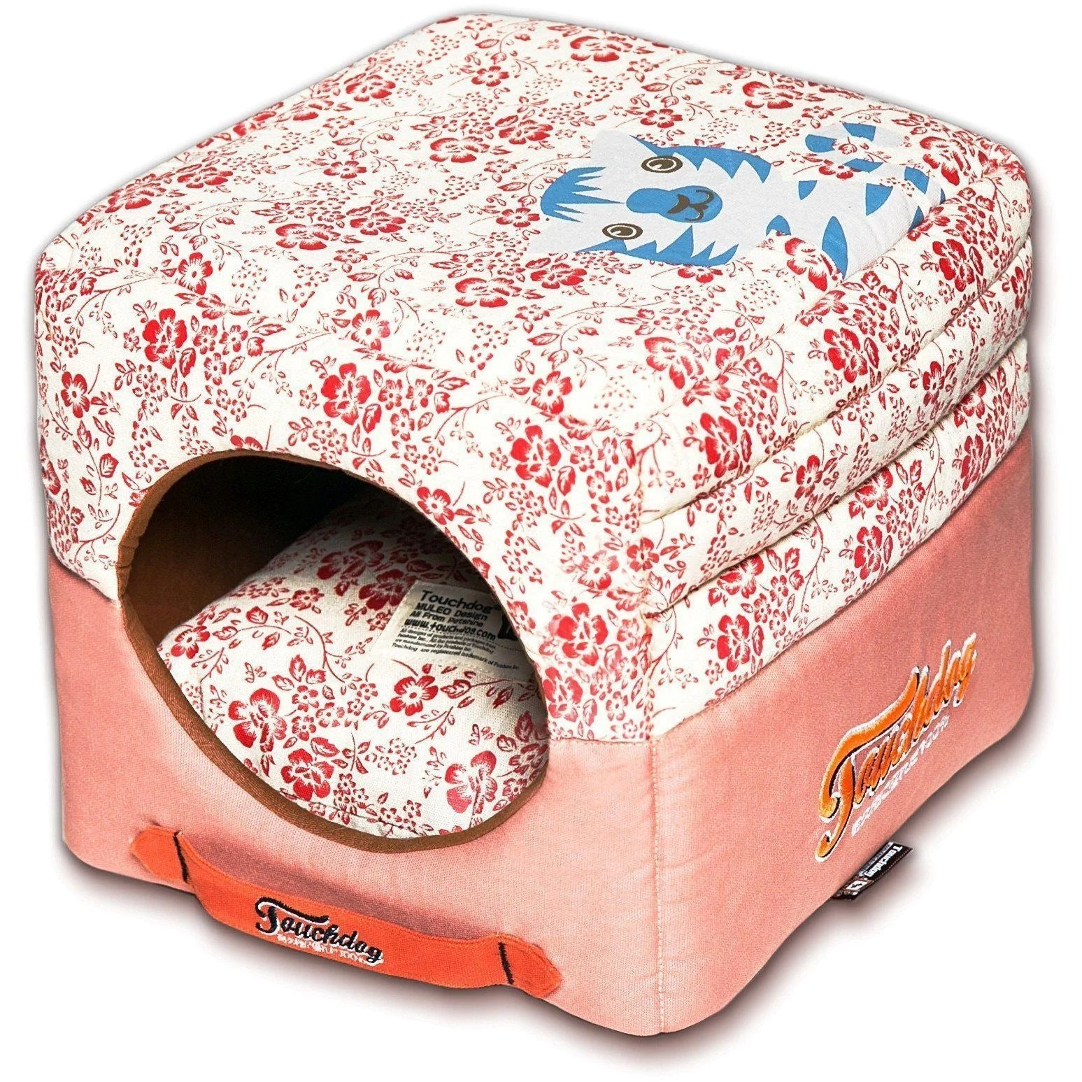 Touchdog ® 'Floral-Galoral' 2-in-1 Collapsible Squared Dog and Cat Bed - Image 9