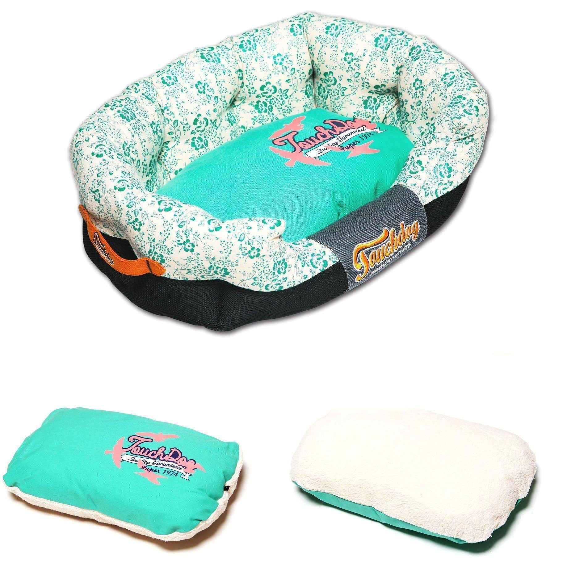 Touchdog ® 'Floral-Galoral' Ultra-Plush Rectangular Rounded Designer Dog Bed - Image 3
