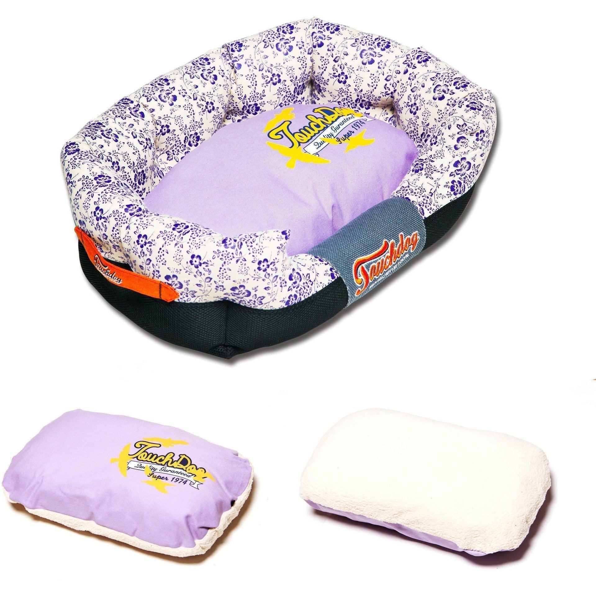 Touchdog ® 'Floral-Galoral' Ultra-Plush Rectangular Rounded Designer Dog Bed - Image 4