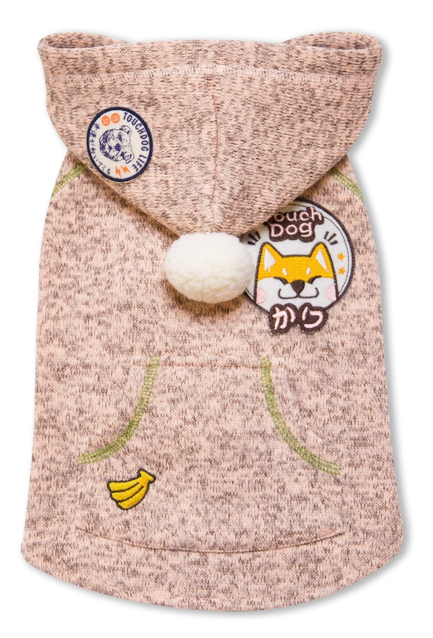 Touchdog ® Hippie Embellished Sleeveless Pompom Hooded Fashion Dog Sweater - Image 2