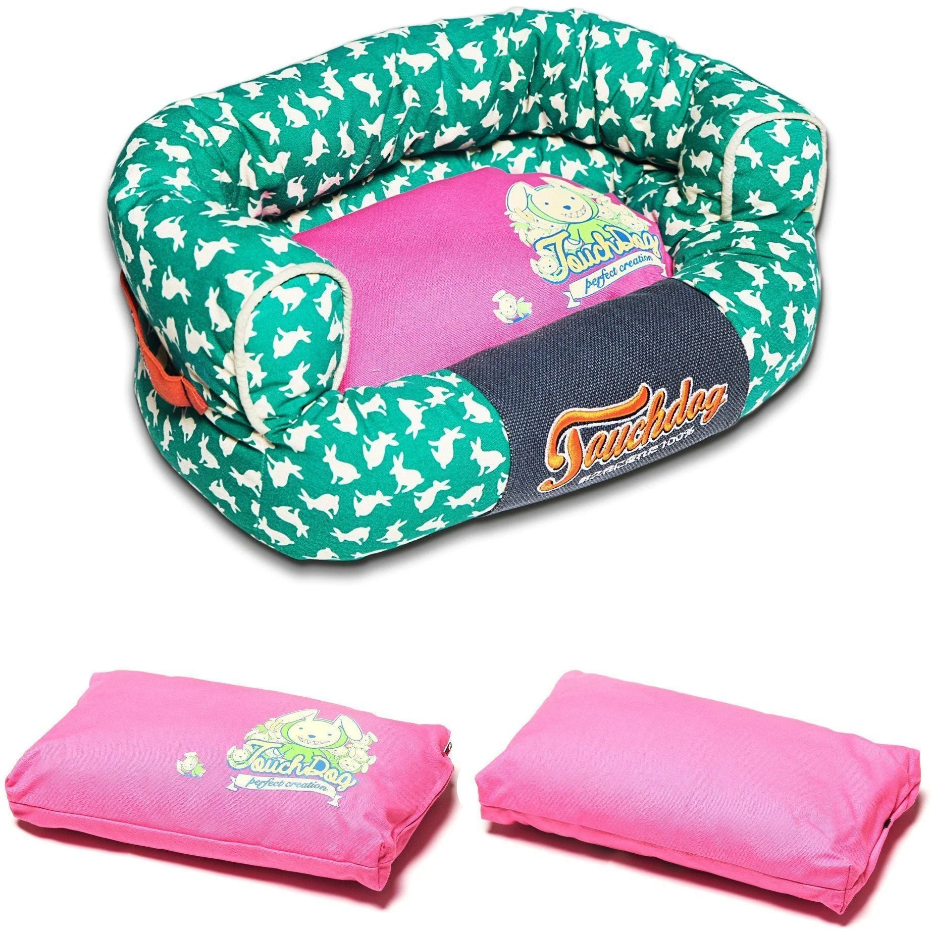 Touchdog ® 'Lazy-Bones' Rabbit-Spotted Designer Couch Dog Bed - Image 4