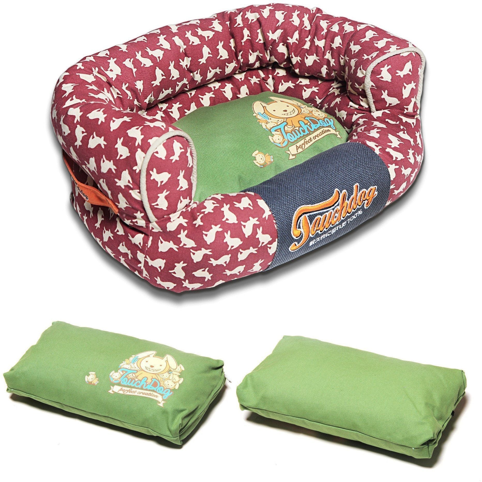 Touchdog ® 'Lazy-Bones' Rabbit-Spotted Designer Couch Dog Bed - Image 5