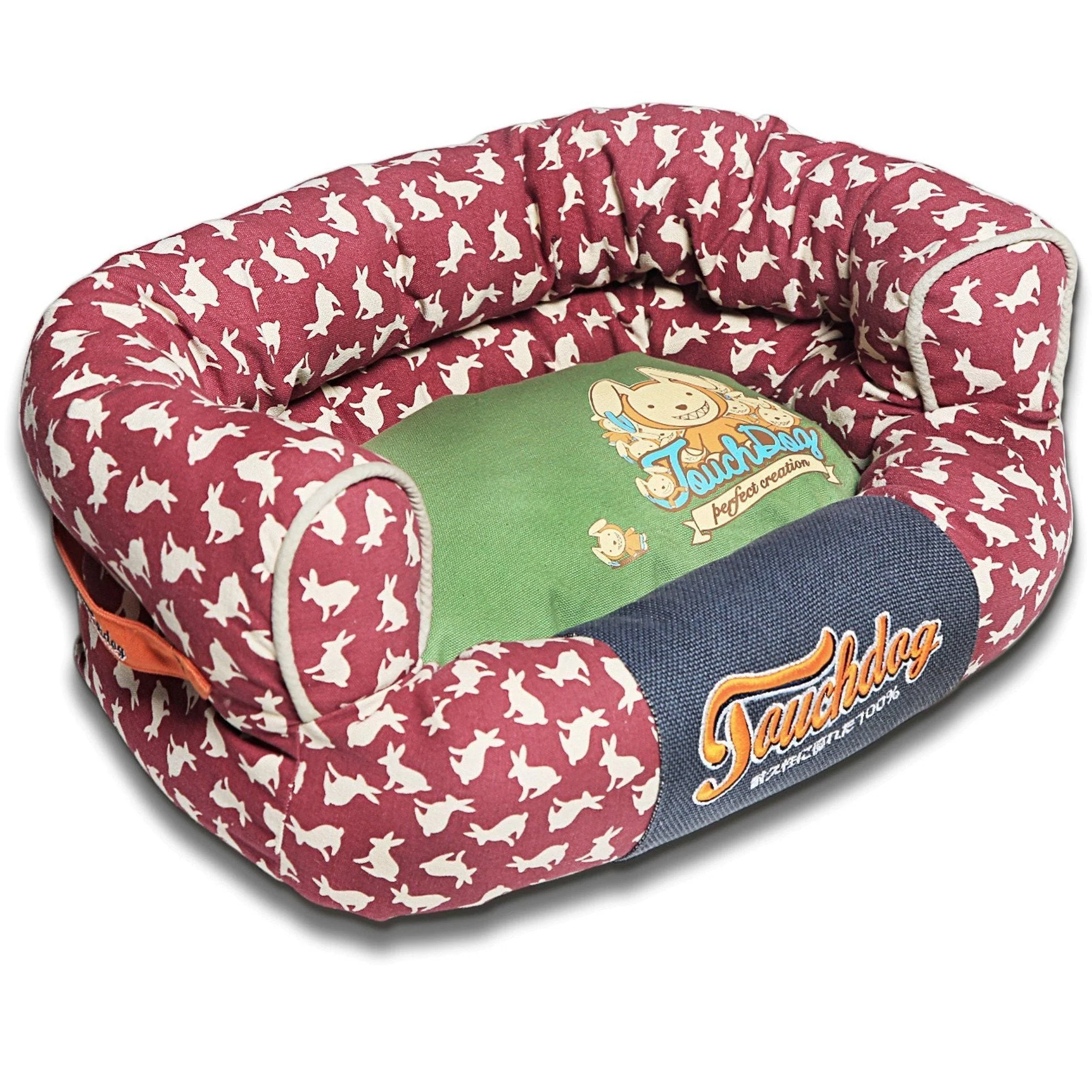 Touchdog ® 'Lazy-Bones' Rabbit-Spotted Designer Couch Dog Bed - Image 9