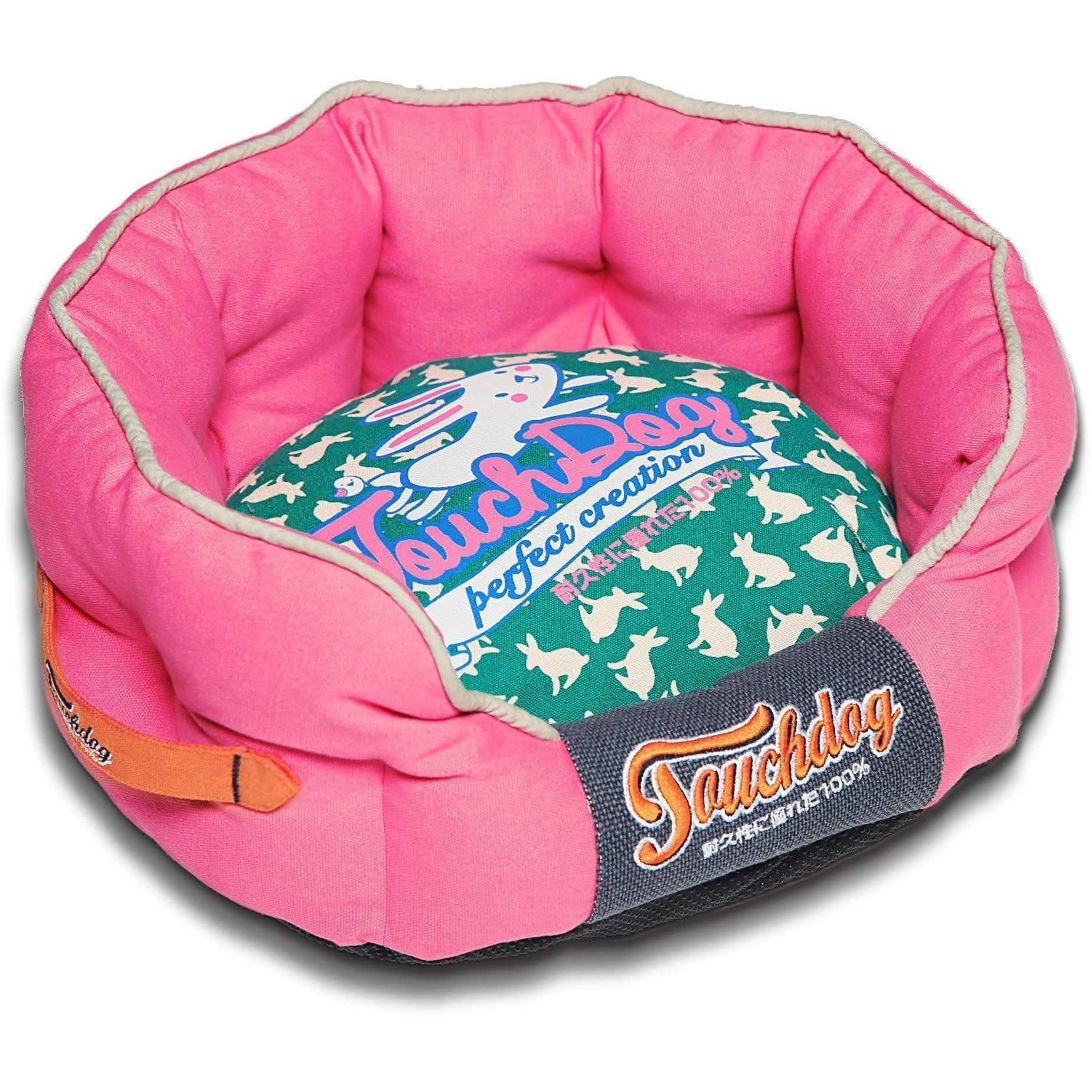 Touchdog ® 'Lazy-Bones' Rabbit-Spotted Rounded Designer Dog Bed - Image 8