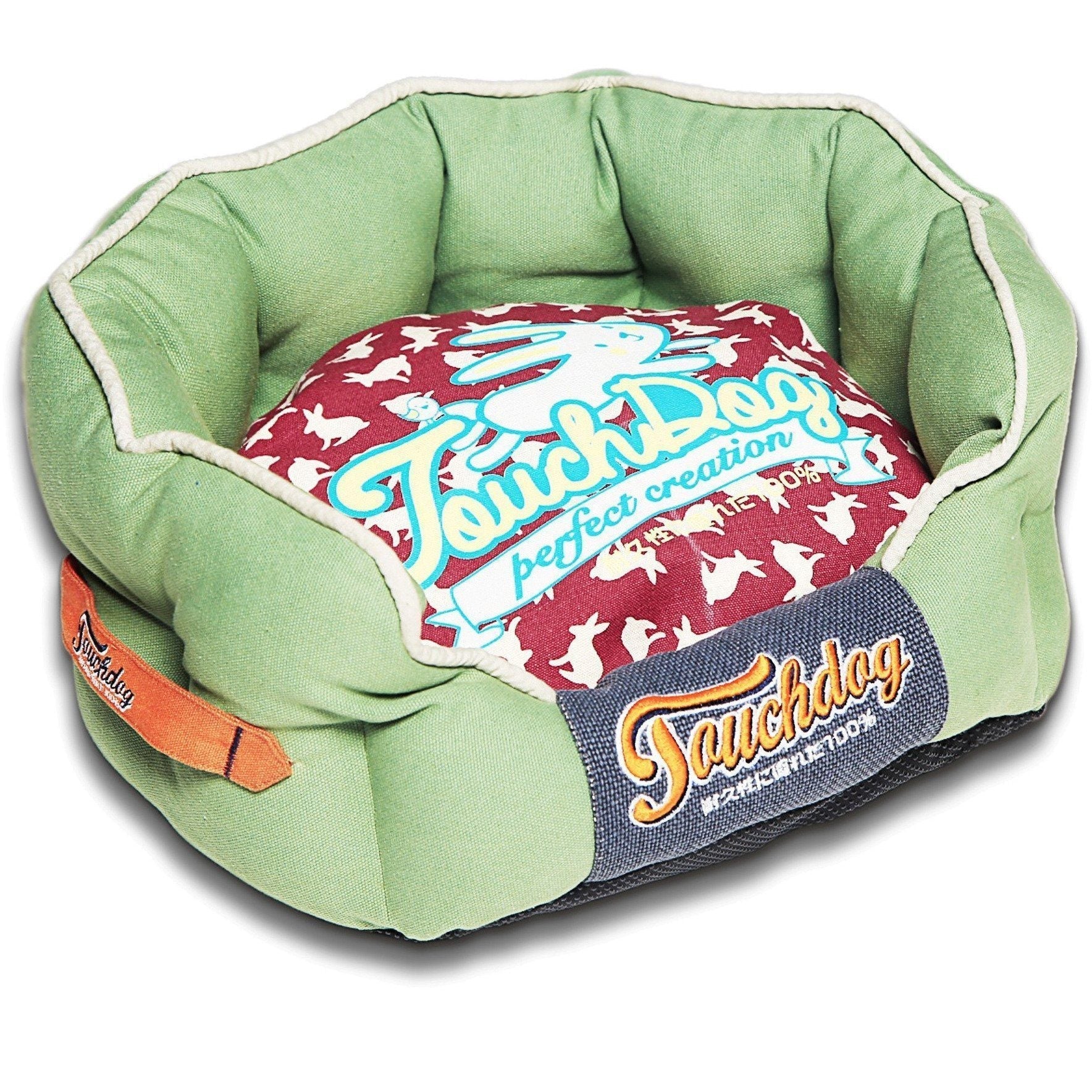 Touchdog ® 'Lazy-Bones' Rabbit-Spotted Rounded Designer Dog Bed - Image 9