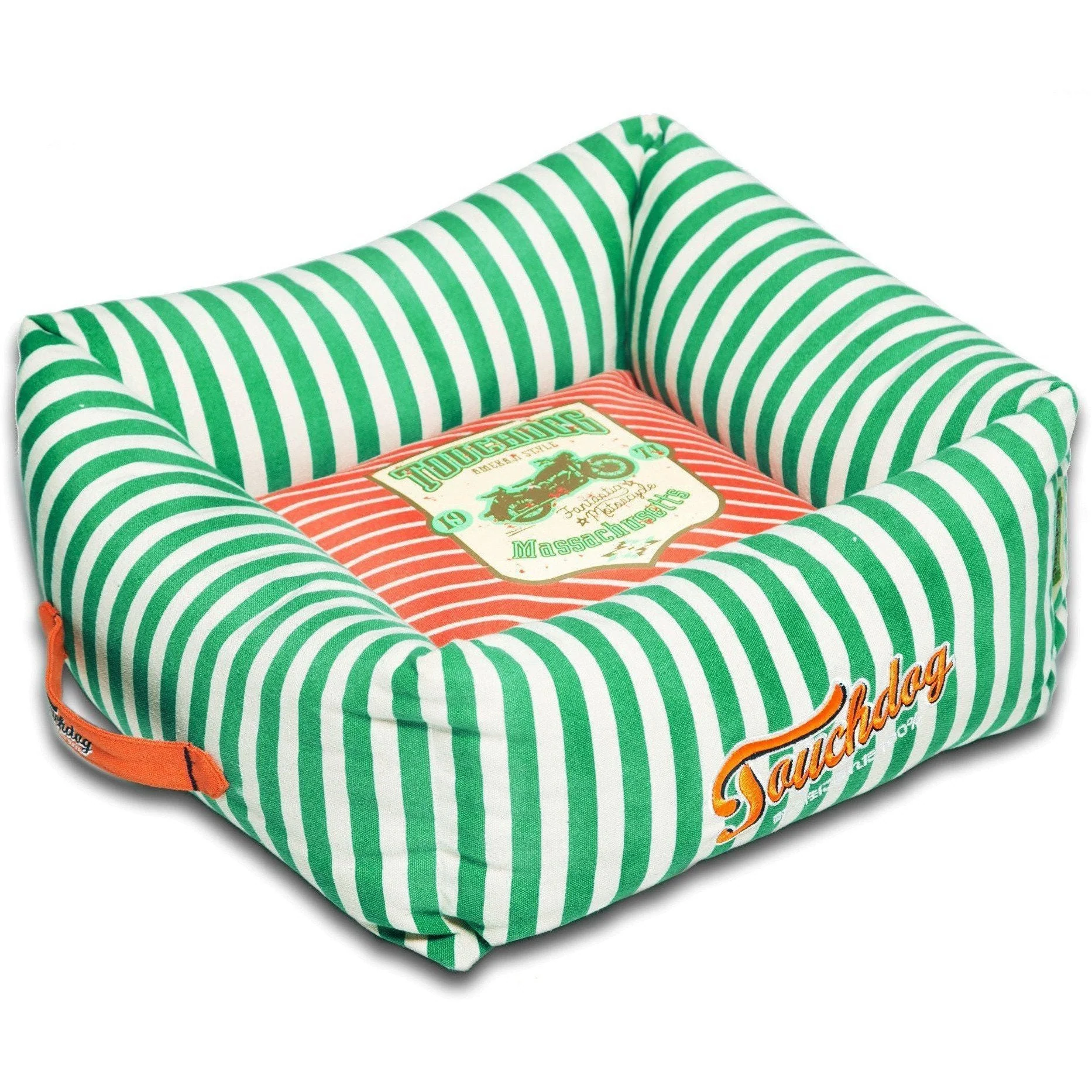 Touchdog ® 'Neutral-Striped' Squared Designer Dog Bed - Image 6