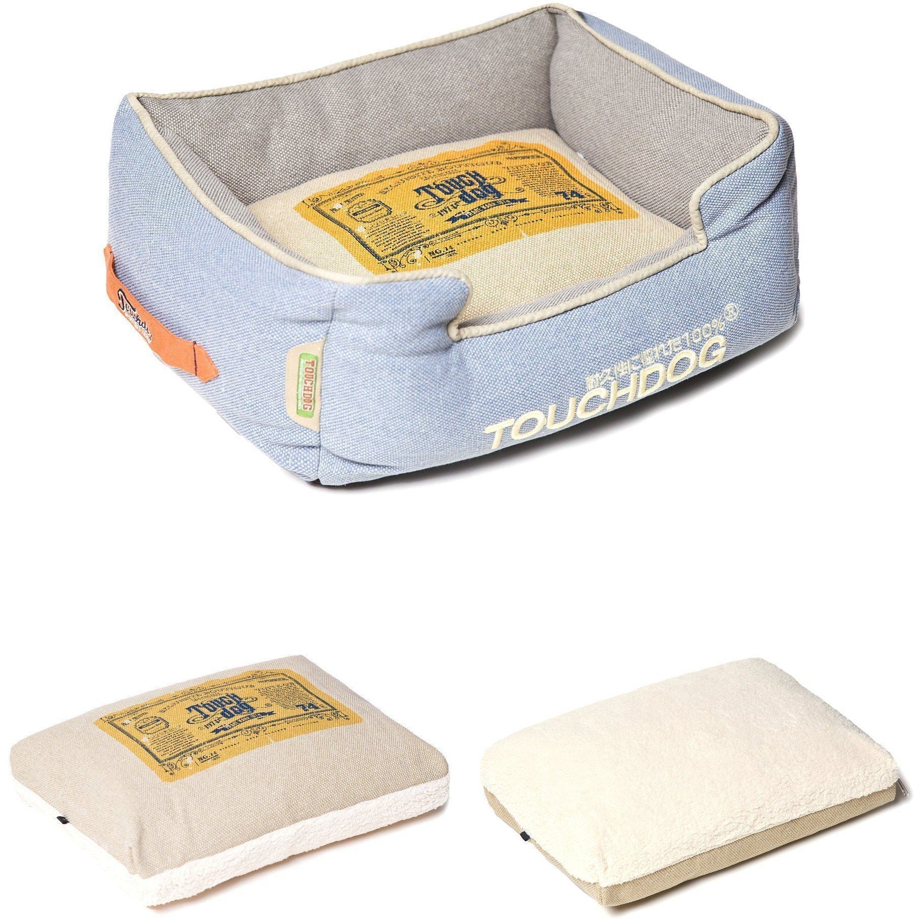 Touchdog ® Original Denim Reversible Designer Rectangular Dog Bed - Image 3