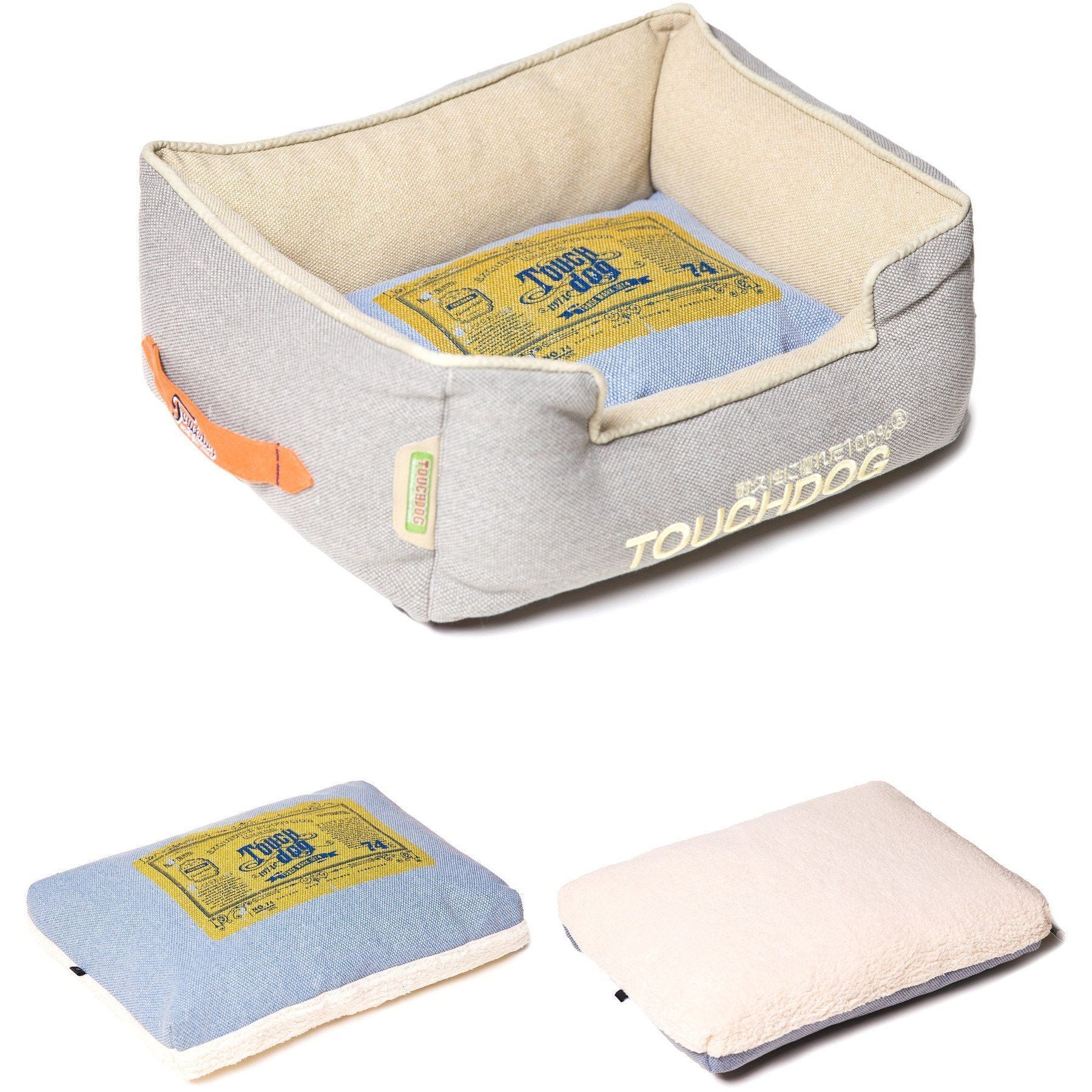 Touchdog ® Original Denim Reversible Designer Rectangular Dog Bed - Image 4