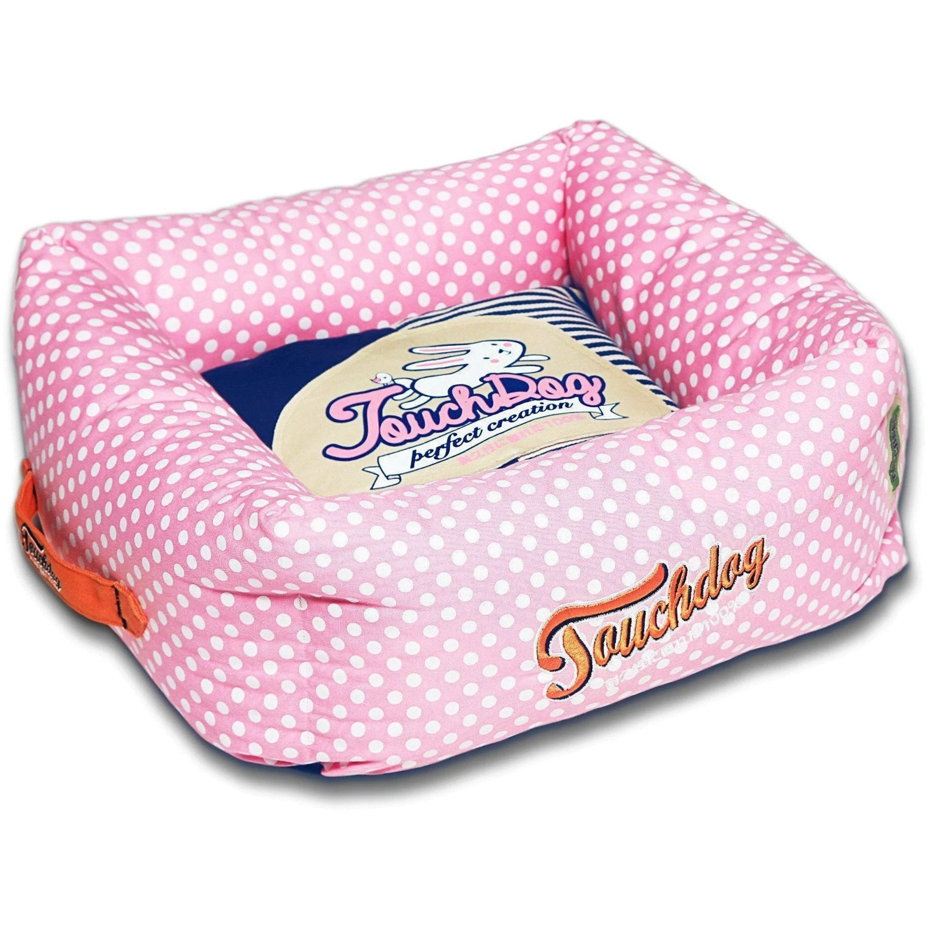 Touchdog ® 'Polka-Striped' Designer Premium Squared Dog Bed - Image 8