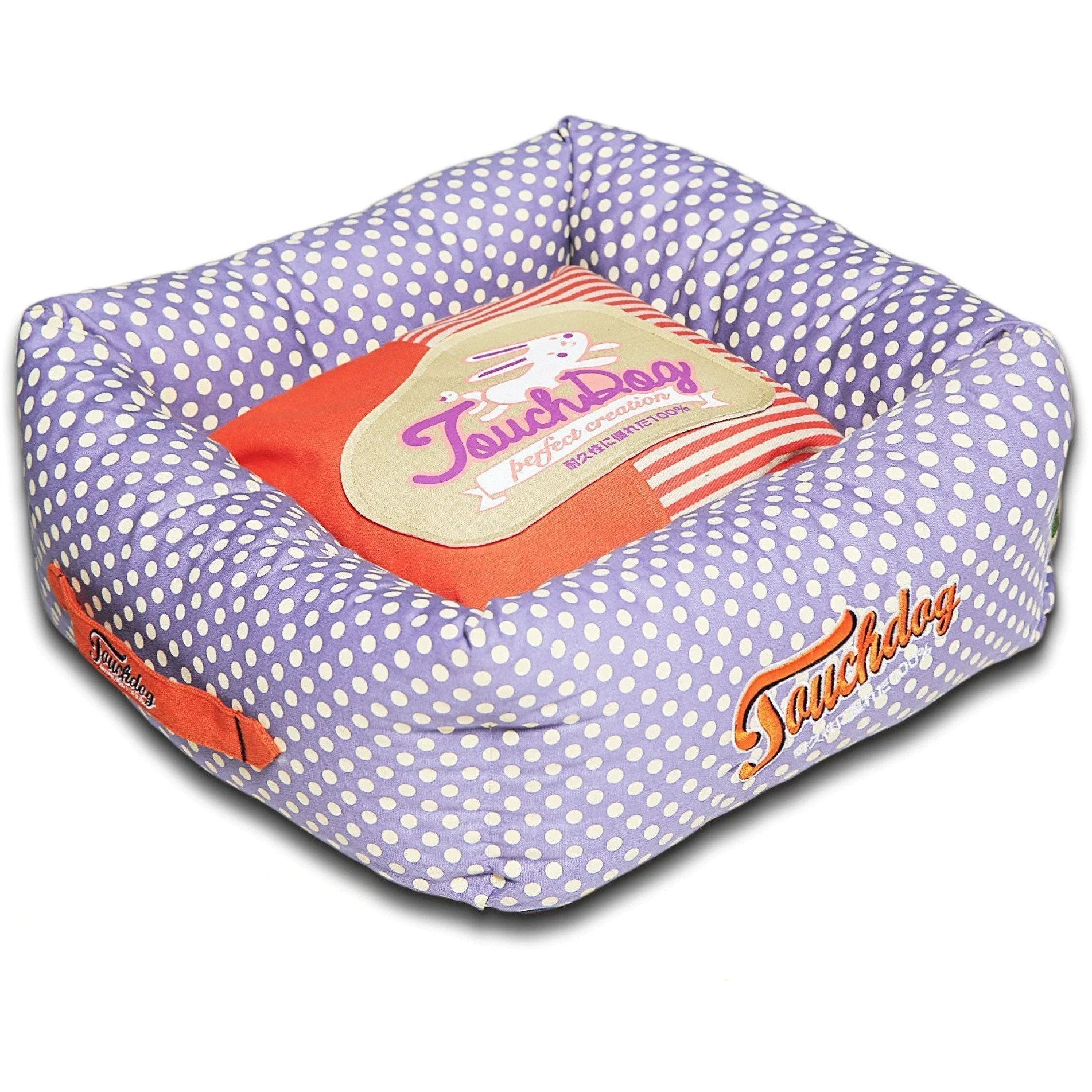 Touchdog ® 'Polka-Striped' Designer Premium Squared Dog Bed - Image 9