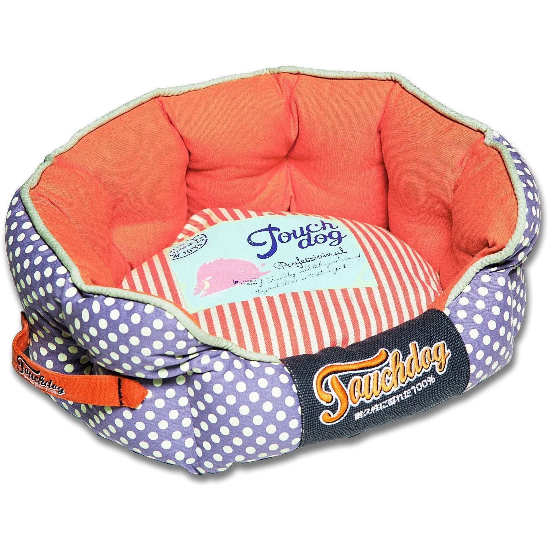Touchdog ® 'Polka-Striped' Polo Designer Premium Rounded Dog Bed - Image 8