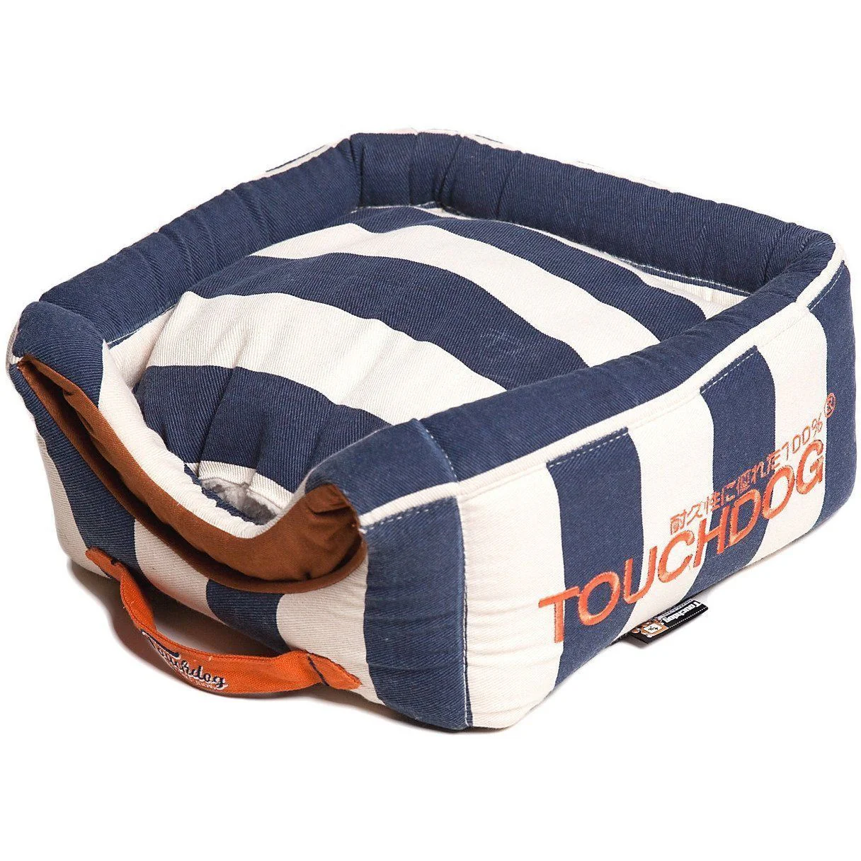 Touchdog ® 'Polo-Striped' 2-in-1 Convertible and Collapsible Dog and Cat Bed - Image 2