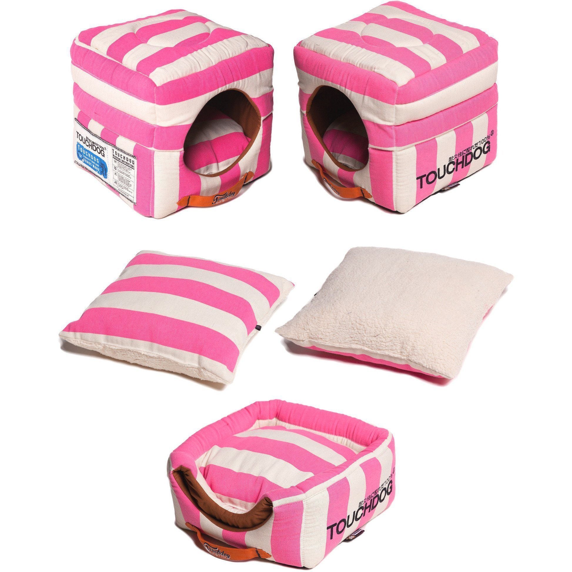 Touchdog ® 'Polo-Striped' 2-in-1 Convertible and Collapsible Dog and Cat Bed - Image 6