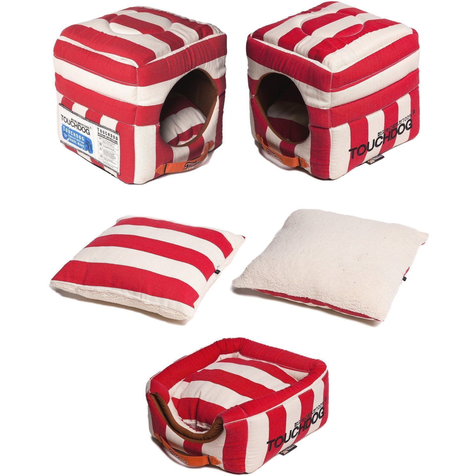 Touchdog ® 'Polo-Striped' 2-in-1 Convertible and Collapsible Dog and Cat Bed - Image 7