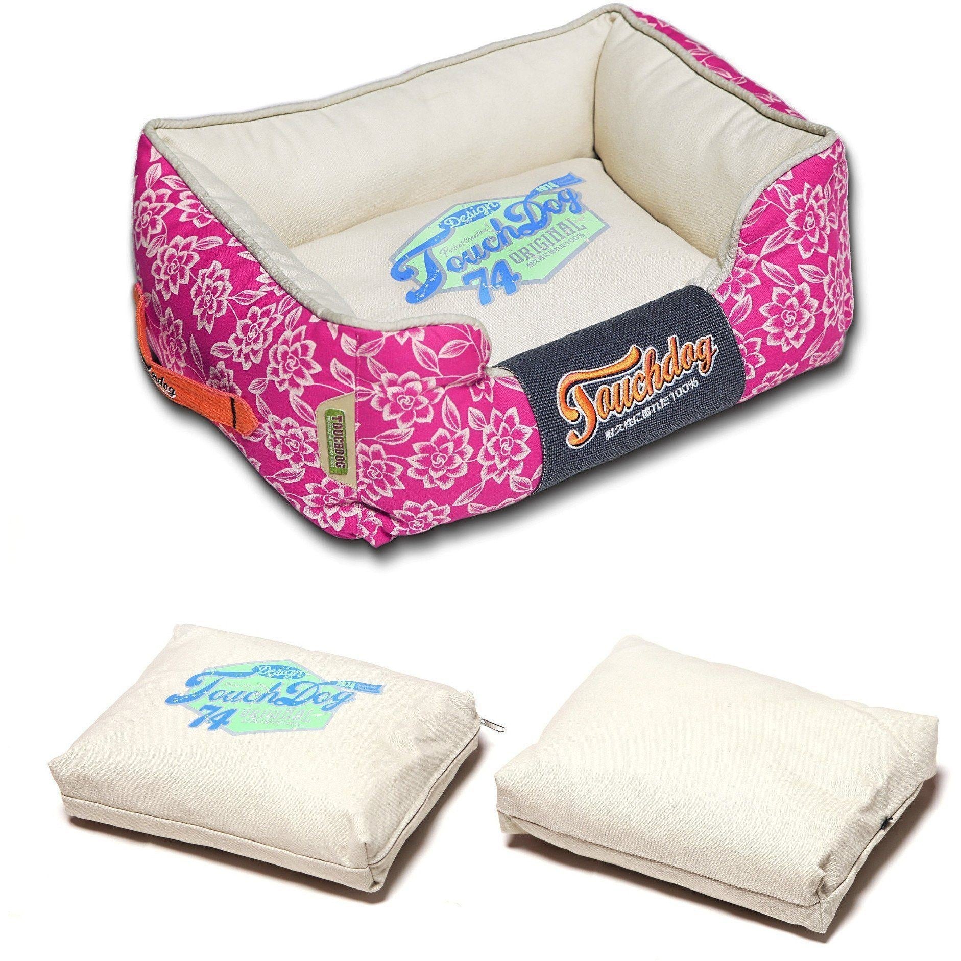 Touchdog ® 'Rose-Pedal' Premium Designer Rectangular Dog Bed - Image 4