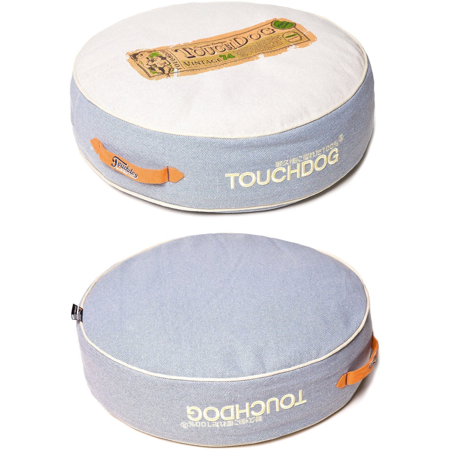Touchdog ® 'Surround-View' Original Classical Denim Rounded Designer Dog Bed - Image 2