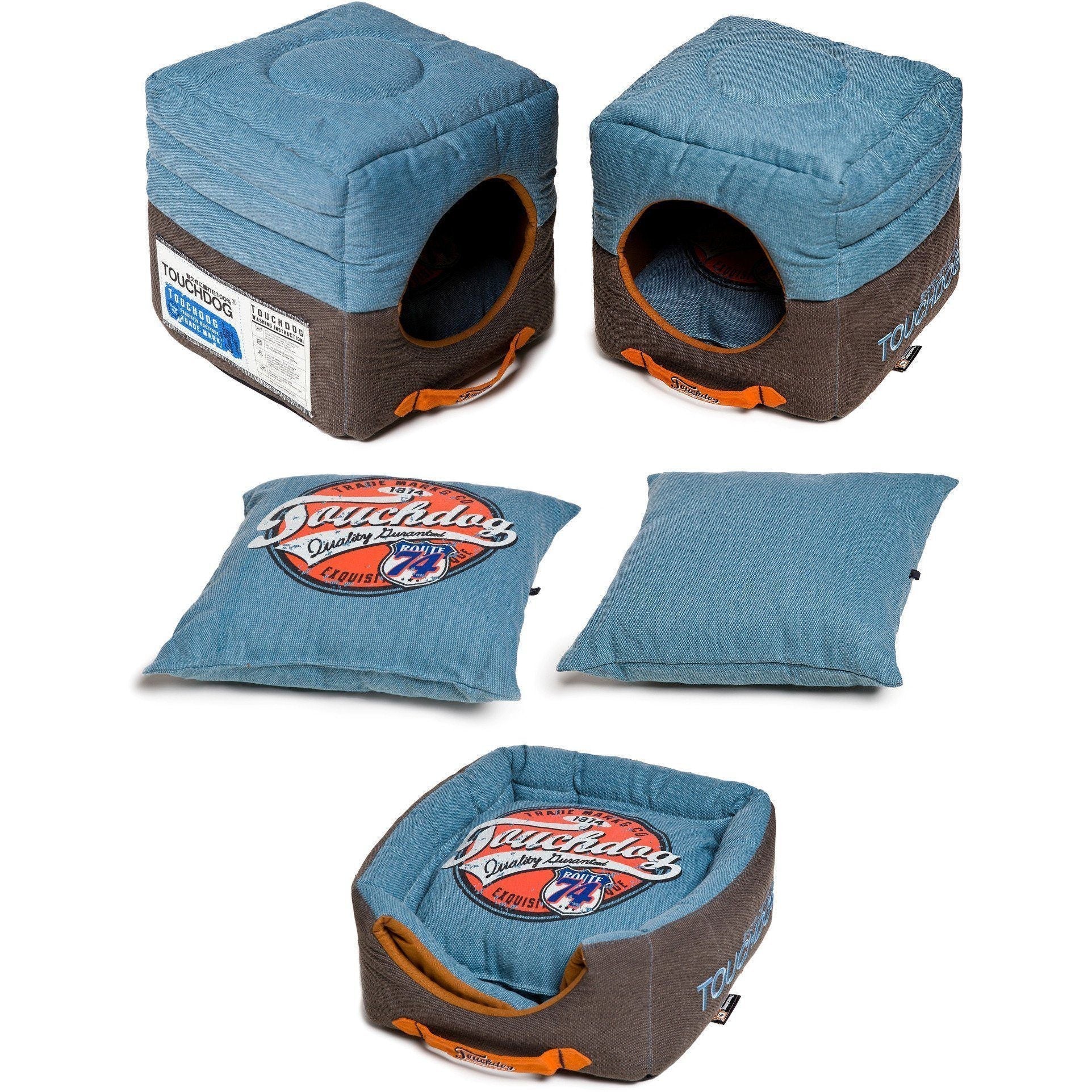 Touchdog ® 'Vintage Squared' 2-in-1 Convertible and Collapsible Dog and Cat Bed - Image 6