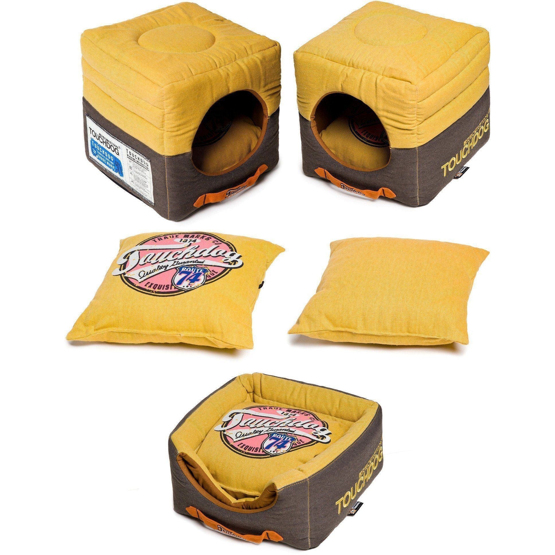 Touchdog ® 'Vintage Squared' 2-in-1 Convertible and Collapsible Dog and Cat Bed - Image 9