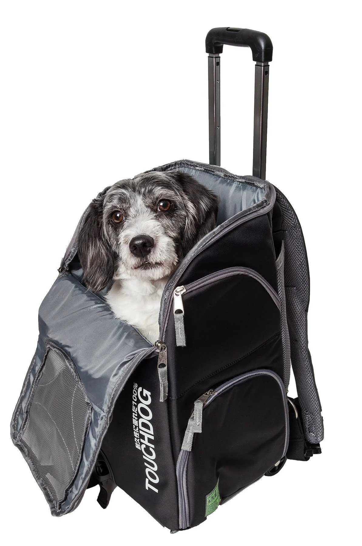 Touchdog ® 'Wuffle Duffle' 2-in-1 Wheeled Backpack Sporty Pet Carrier - Image 2