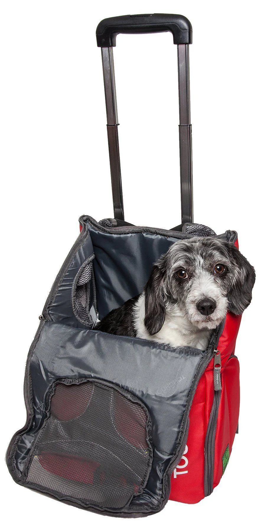 Touchdog ® 'Wuffle Duffle' 2-in-1 Wheeled Backpack Sporty Pet Carrier - Image 3