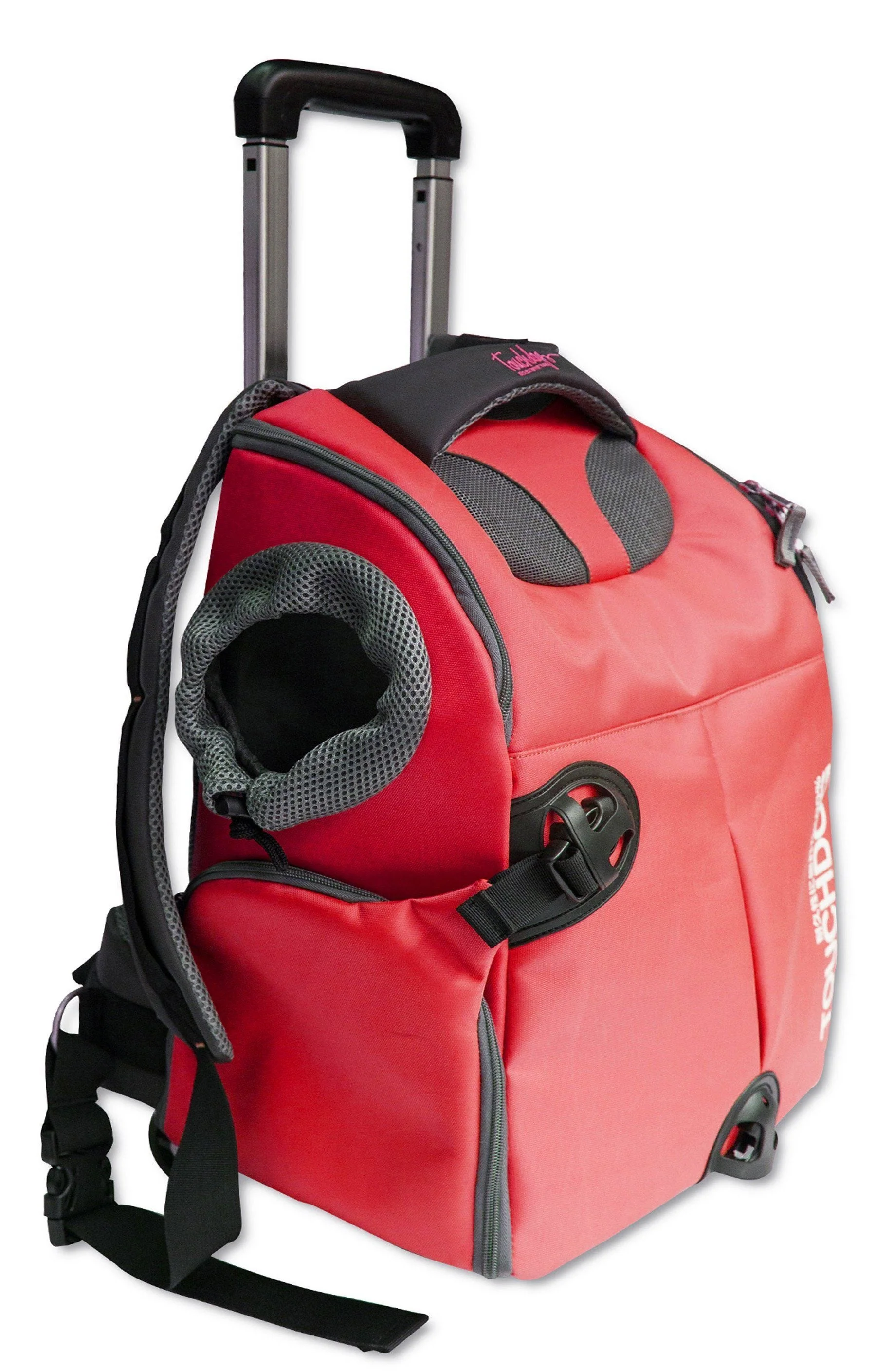 Touchdog ® 'Wuffle Duffle' 2-in-1 Wheeled Backpack Sporty Pet Carrier - Image 9