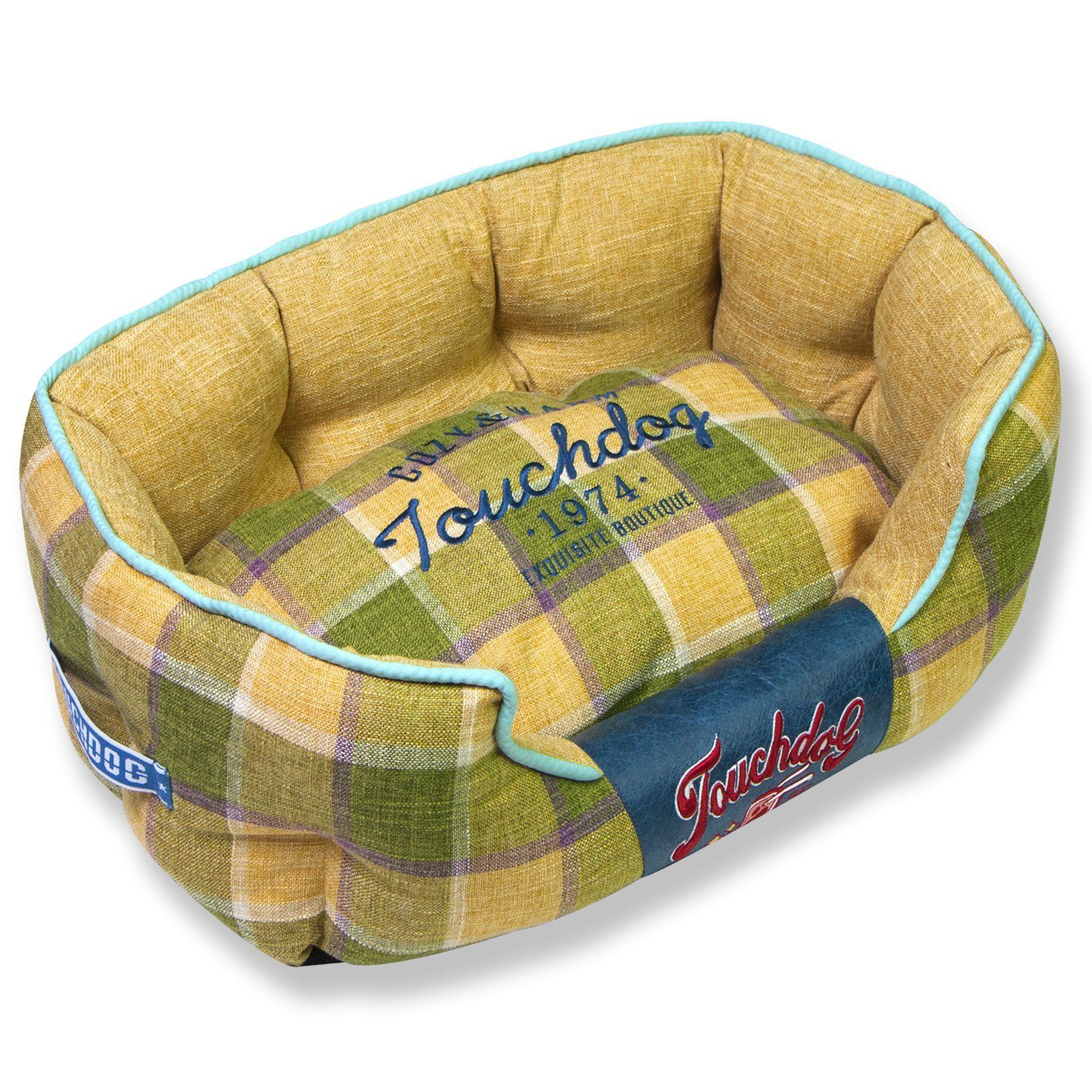 Touchdog 'Archi-Checked' Designer Plaid Oval Dog Bed - Image 9