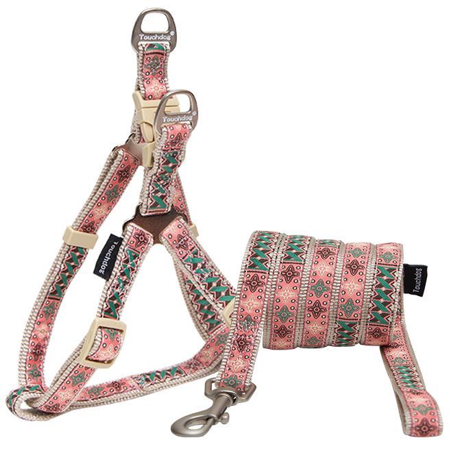 Touchdog 'Capentry Patterned' Tough Stitched Dog Harness and Leash
