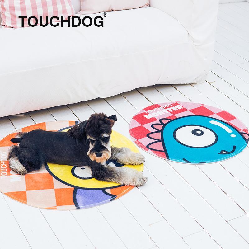 Touchdog Cartoon Shoe-faced Monster Rounded Cat and Dog Mat - Image 2