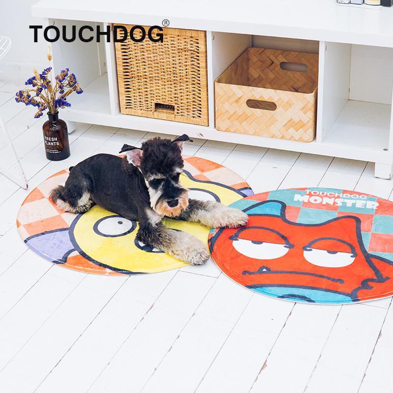 Touchdog Cartoon Sleepy Monster Rounded Cat and Dog Mat - Image 3